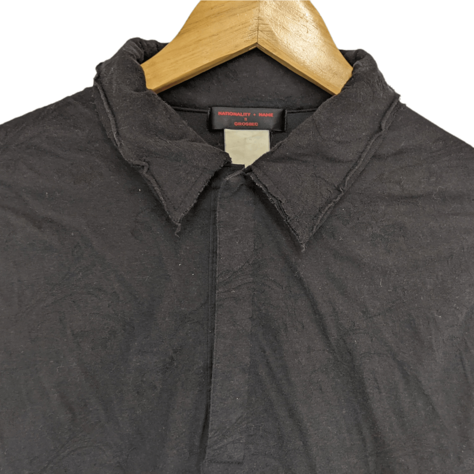 Japanese Brand NATIONALITY + NAME Plan Black Polo Sweatshirt Size US S / EU 44-46 / 1 - 4 Thumbnail
