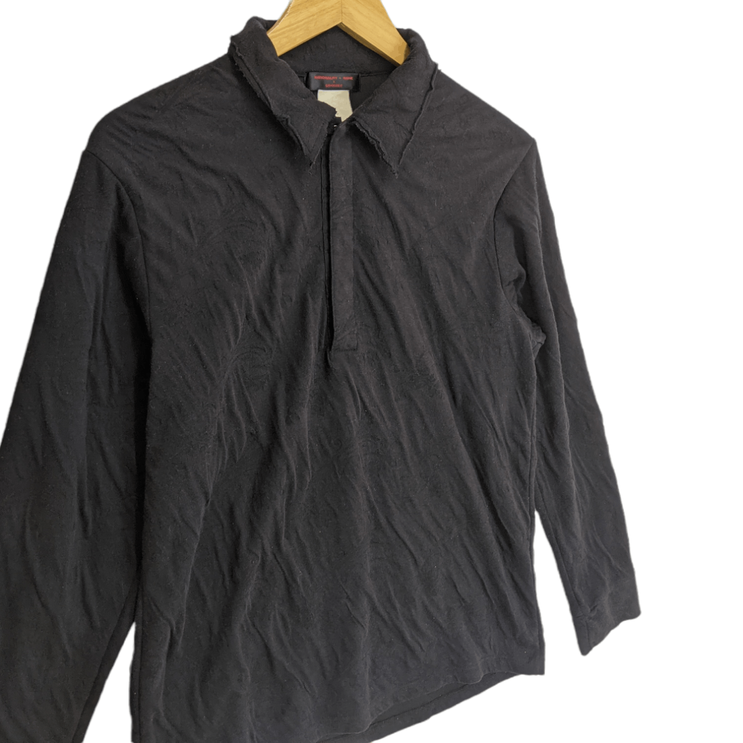 Japanese Brand NATIONALITY + NAME Plan Black Polo Sweatshirt Size US S / EU 44-46 / 1 - 3 Thumbnail
