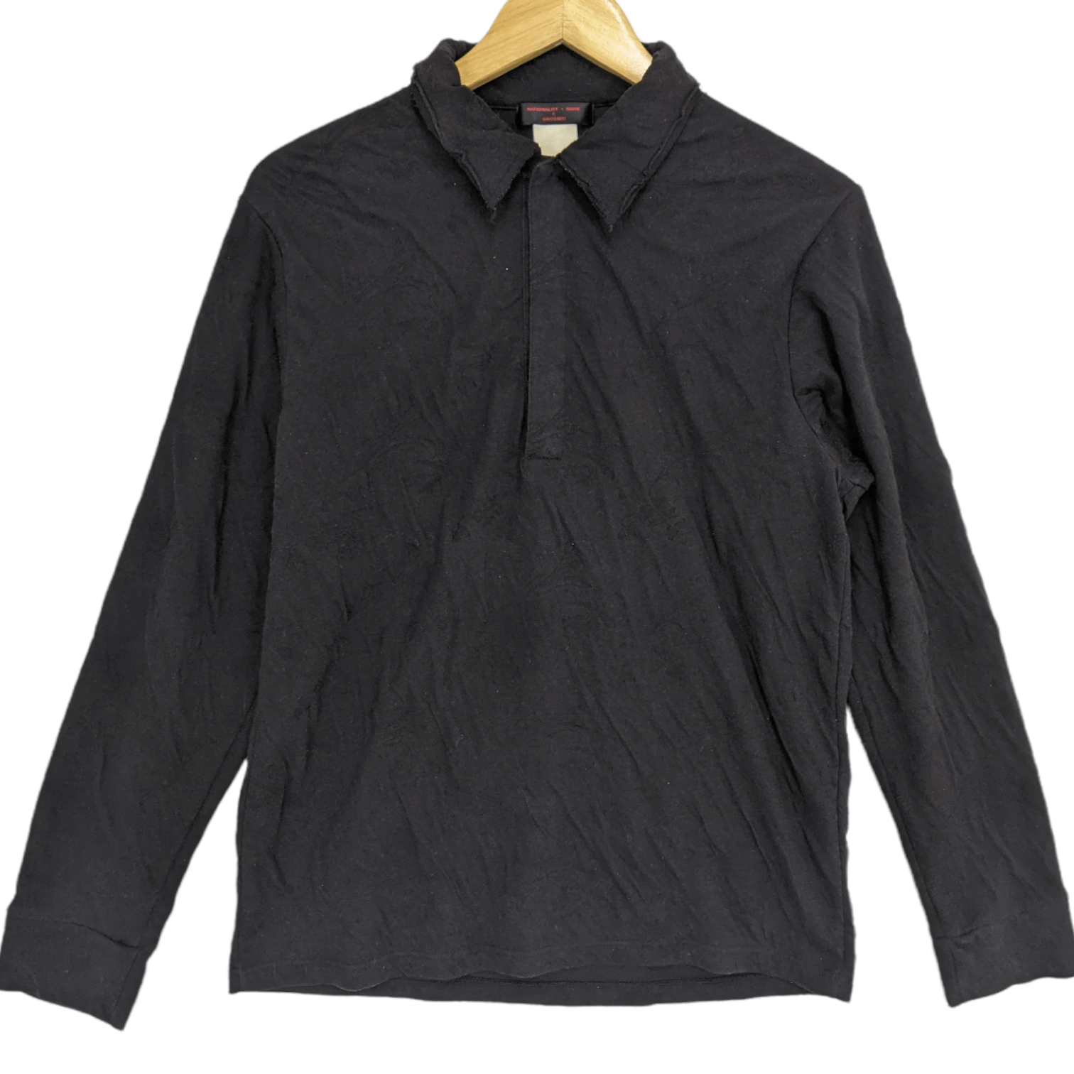 Japanese Brand NATIONALITY + NAME Plan Black Polo Sweatshirt Size US S / EU 44-46 / 1 - 2 Thumbnail