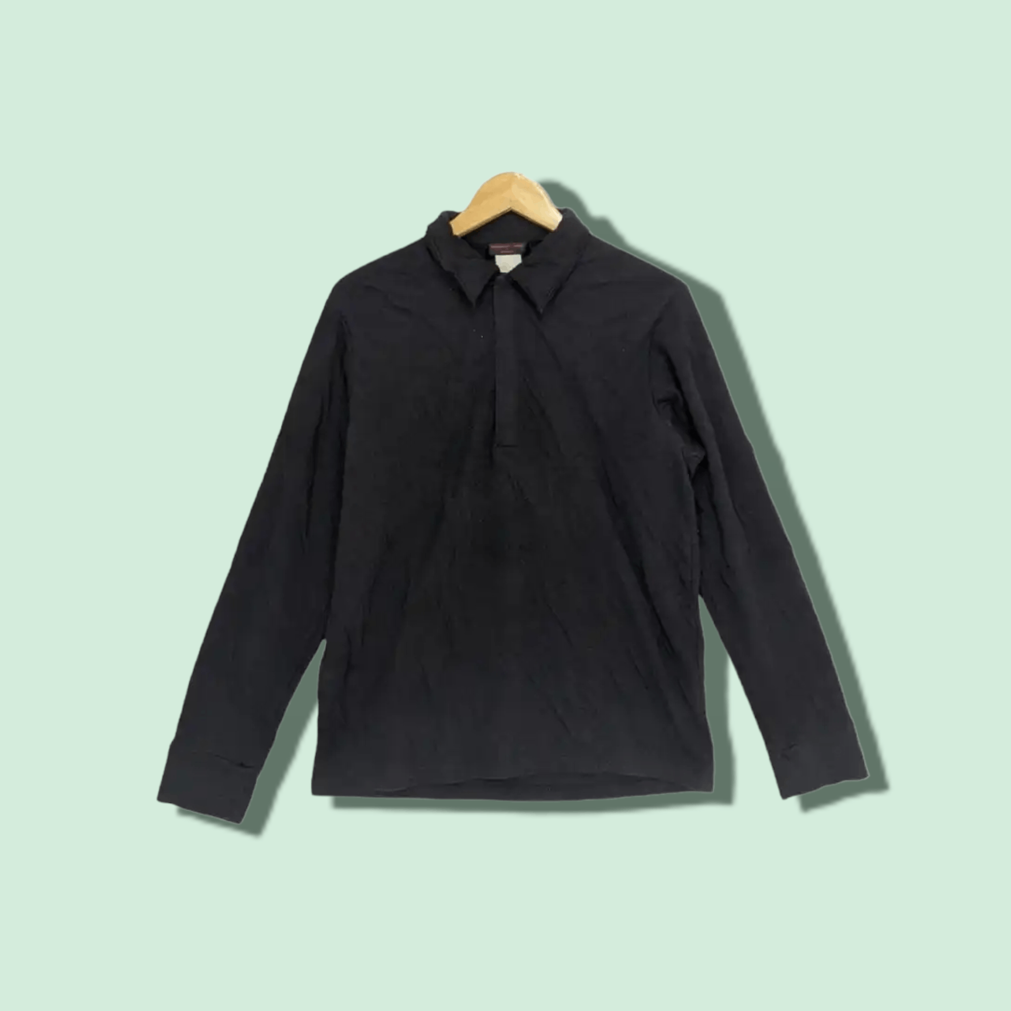 Japanese Brand NATIONALITY + NAME Plan Black Polo Sweatshirt Size US S / EU 44-46 / 1 - 1 Thumbnail