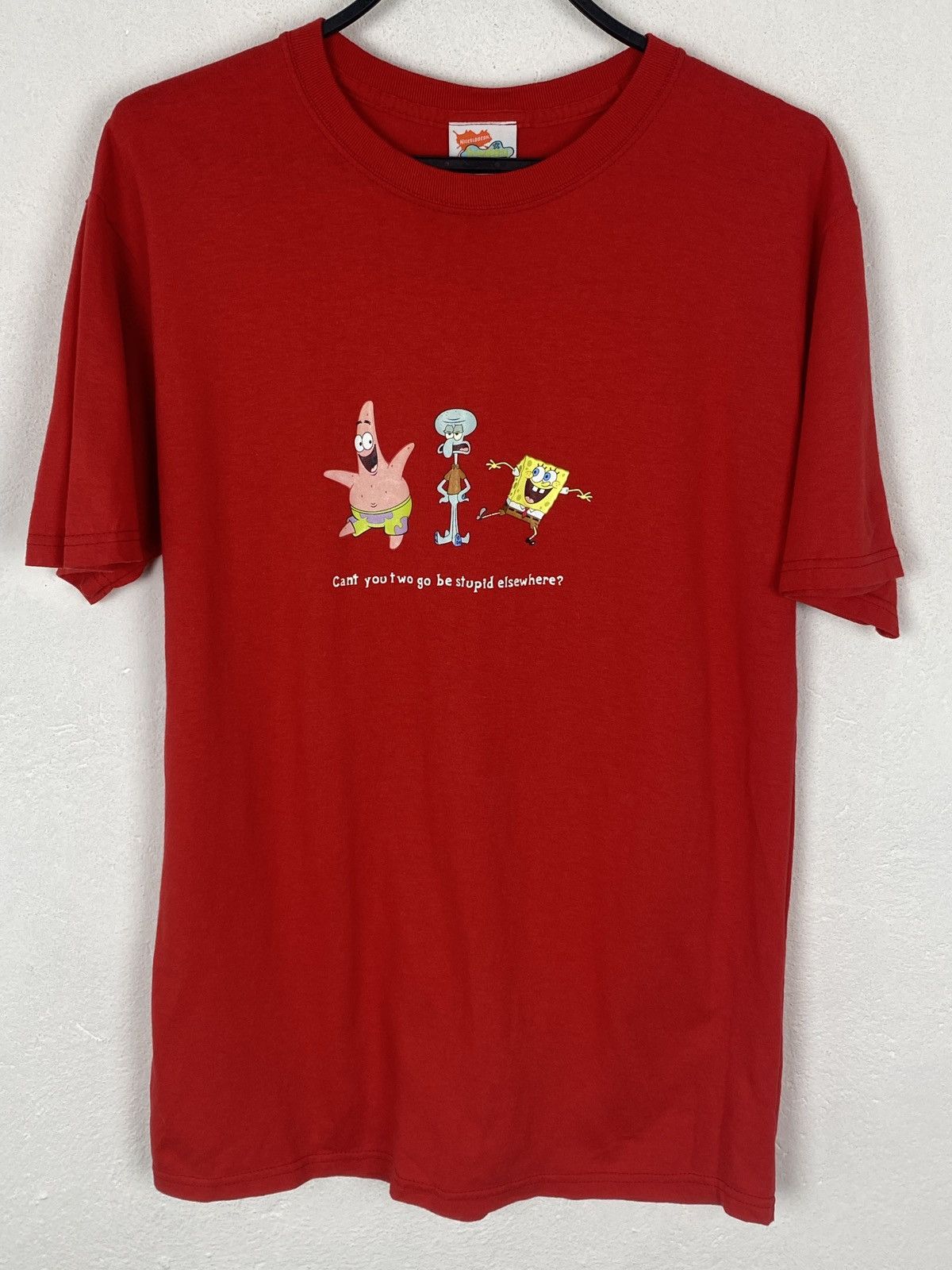 Cartoon Network 00s Vintage 2006 Sponge Bob Squidward Quote T-Shirt In Red Size US M / EU 48-50 / 2 - 1 Thumbnail