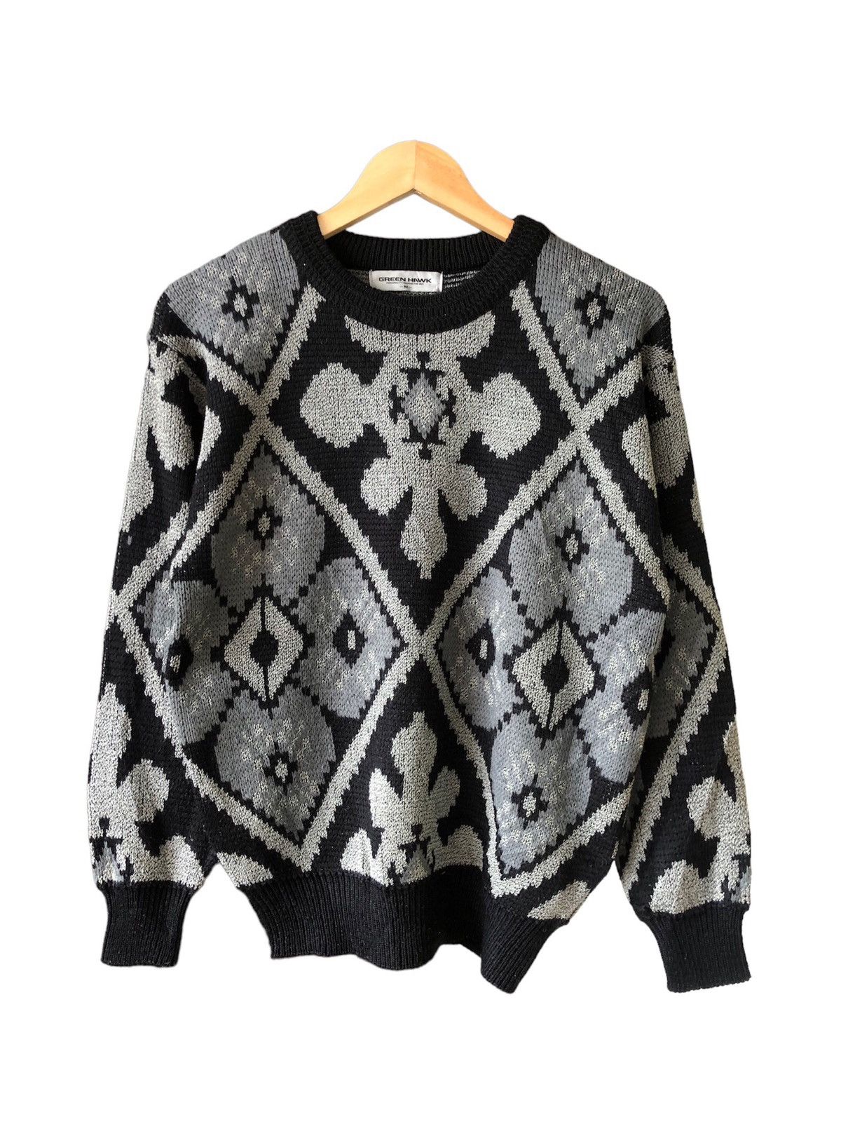 Vintage Green Hawk Econic Design Knit Sweater