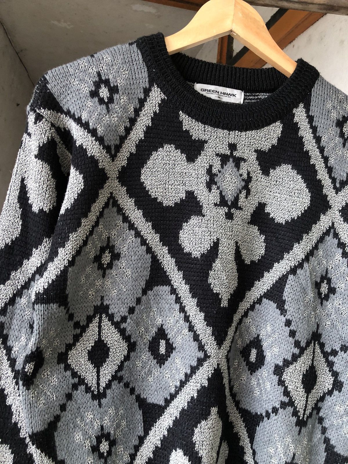 Japanese Brand Vintage Green Hawk Econic Design Knit Sweater Size US M / EU 48-50 / 2 - 6 Thumbnail