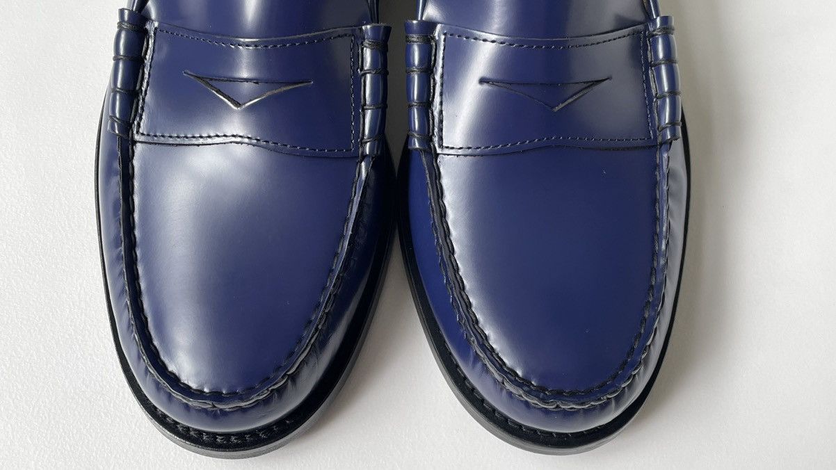 Prada Polished Cobalt Blue Leather Loafers Size US 11 / EU 44 - 7 Thumbnail