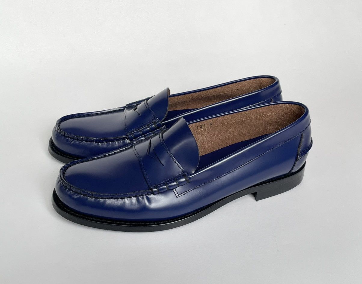 Prada Polished Cobalt Blue Leather Loafers Size US 11 / EU 44 - 2 Thumbnail