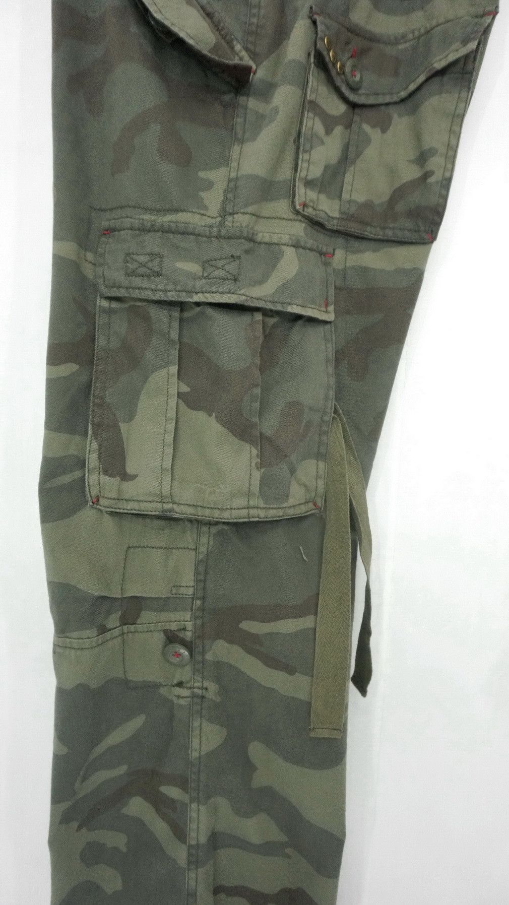 Japanese Brand REIZ Soft Cotton Camo Flared Roll up Bondage Women's Cargo Size 31" - 9 Thumbnail