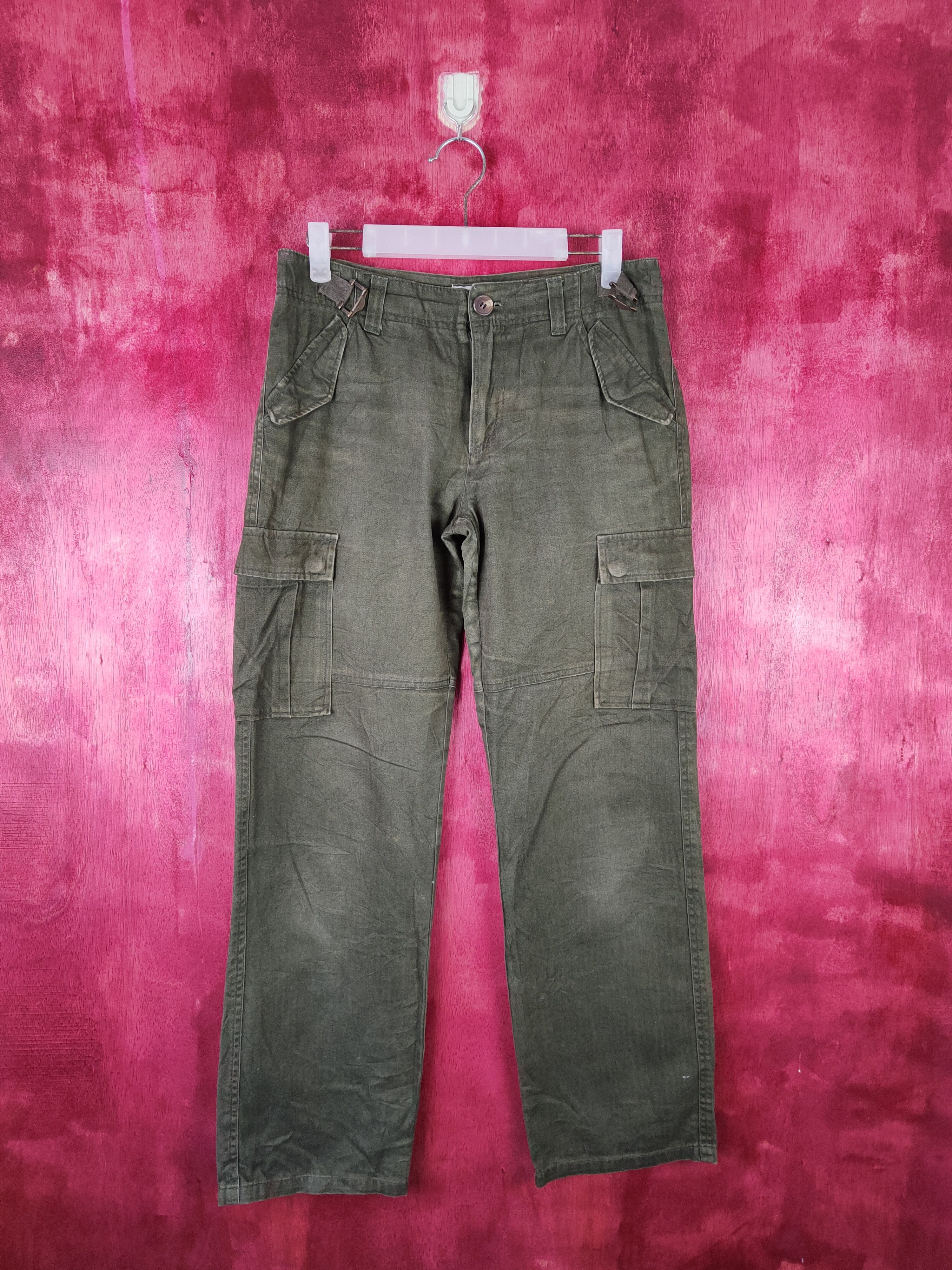 Japanese Brand Gaminerie Dark Green Multi Pocket Tactical Cargo Pants #S503 Size US 30 / EU 46 - 1 Thumbnail