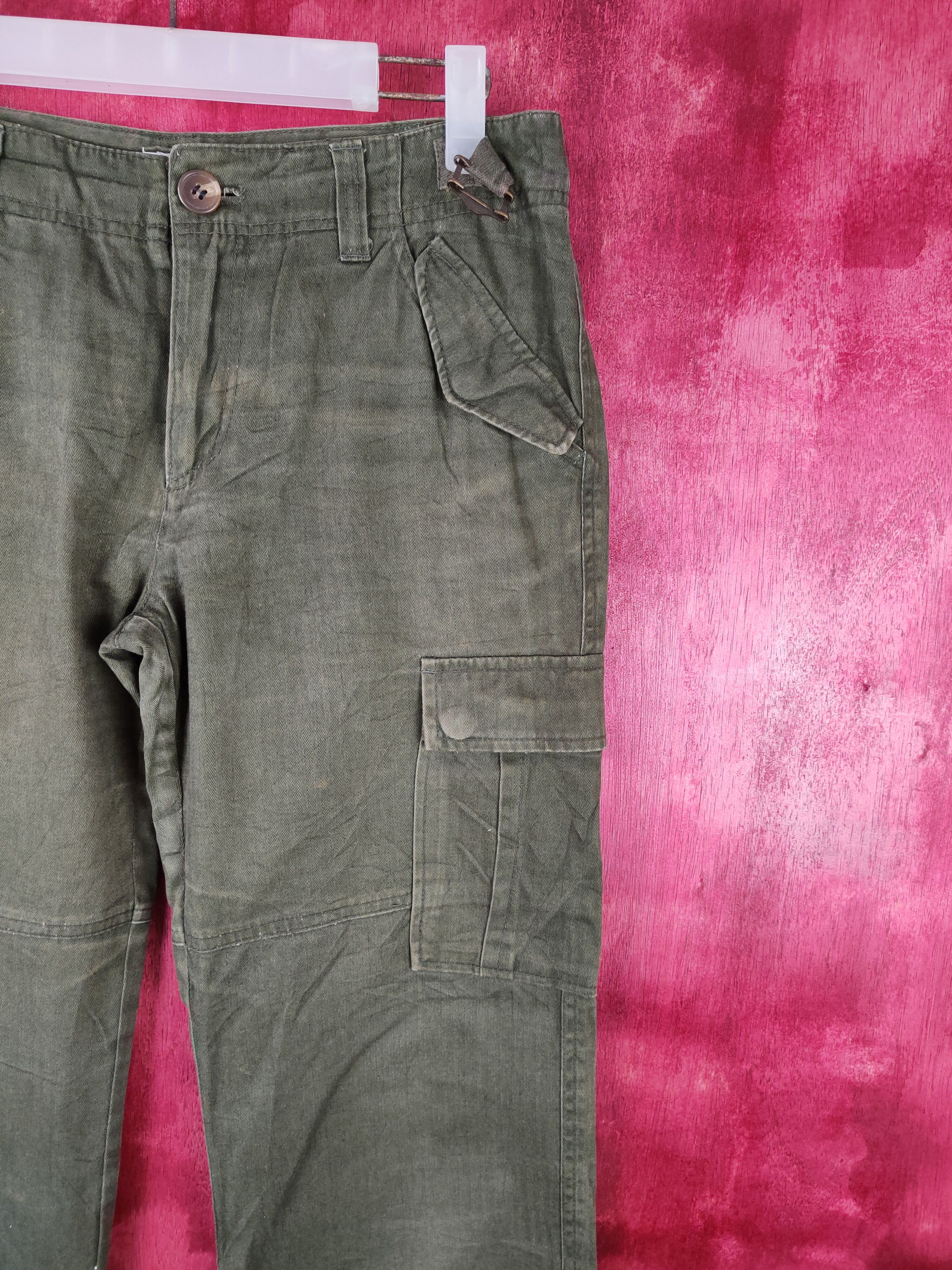 Japanese Brand Gaminerie Dark Green Multi Pocket Tactical Cargo Pants #S503 Size US 30 / EU 46 - 5 Thumbnail