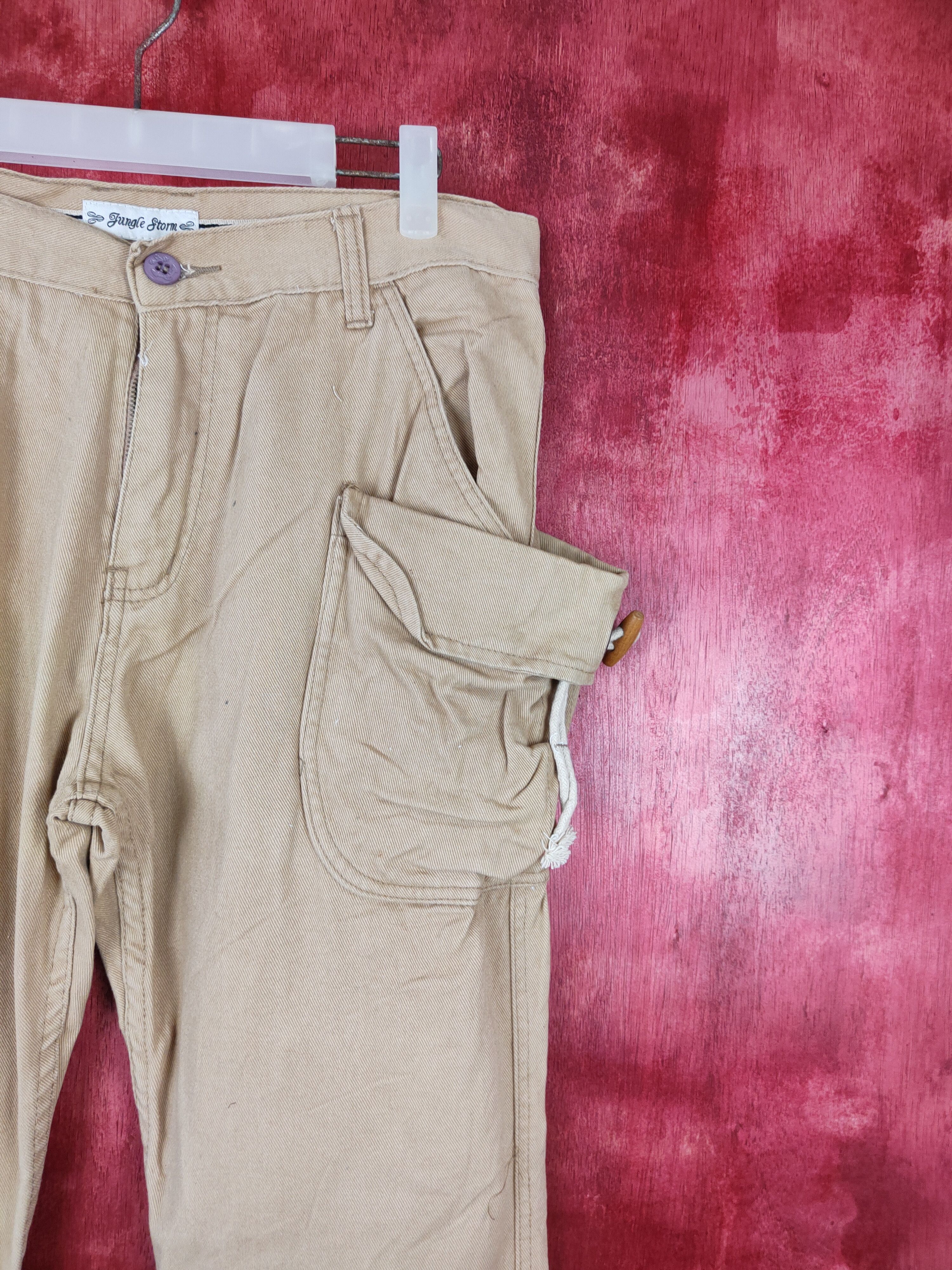 Japanese Brand × Vintage Jungle Storm Brown Multi Pocket Tactical Cargo Pants #S466 Size 31" - 5 Thumbnail