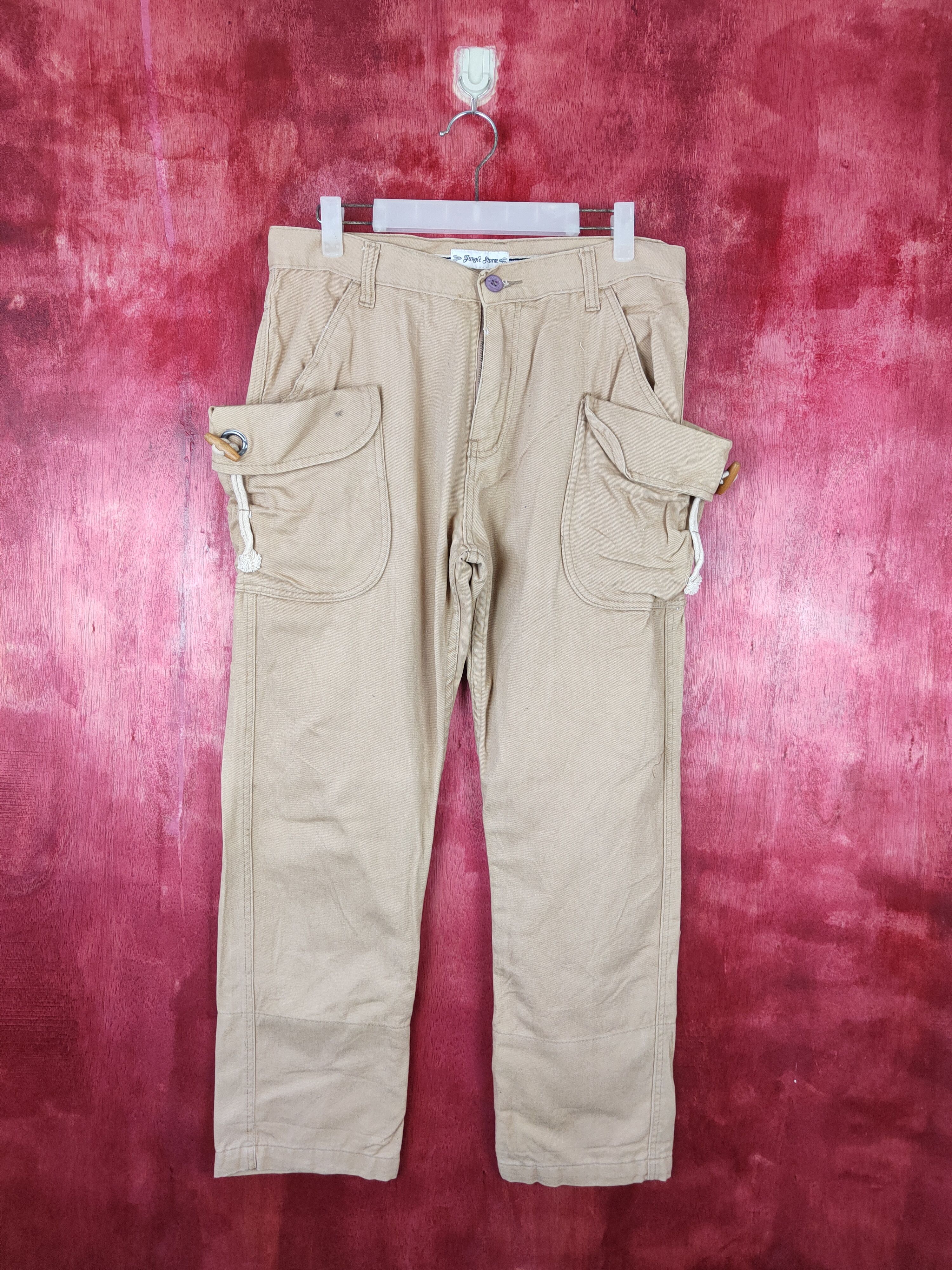 Japanese Brand × Vintage Jungle Storm Brown Multi Pocket Tactical Cargo Pants #S466 Size 31" - 1 Thumbnail