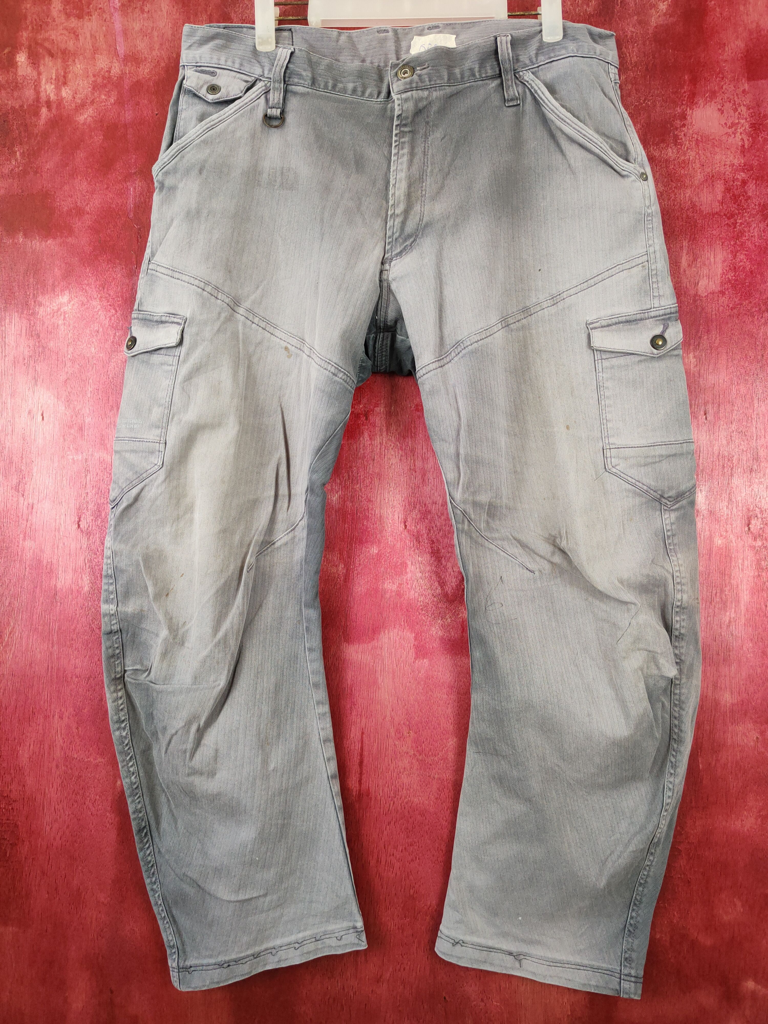 image of Faded Glory I'z Frontier Faded Multi Pocket Tactical Cargo Pants S443 in Blue/Gray, Men's (Size 36)