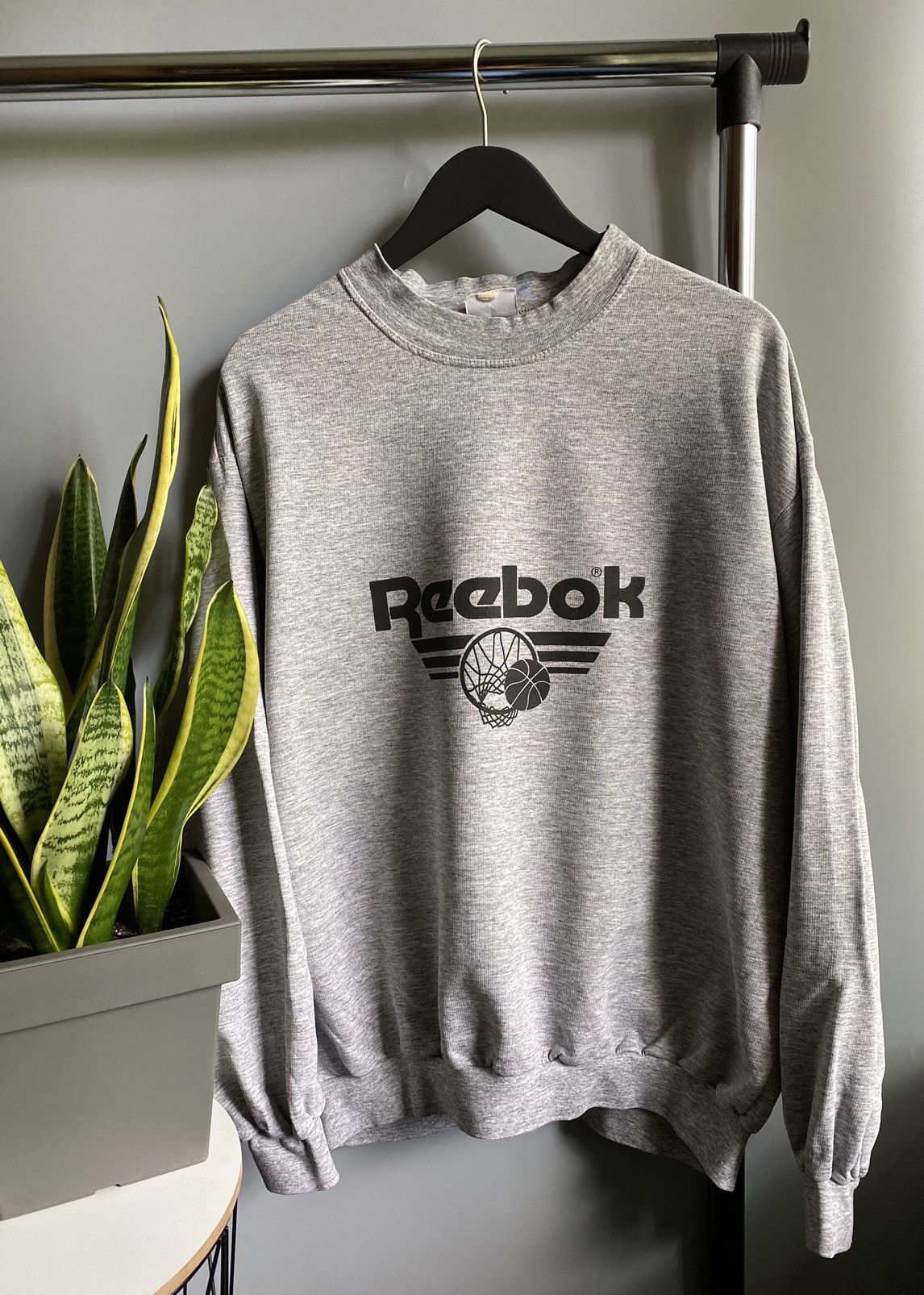 Reebok × Vintage Vintage 90s Reebok Basketball Sweatshirt Men’s Grey Oversize Size US XL / EU 56 / 4 - 4 Thumbnail