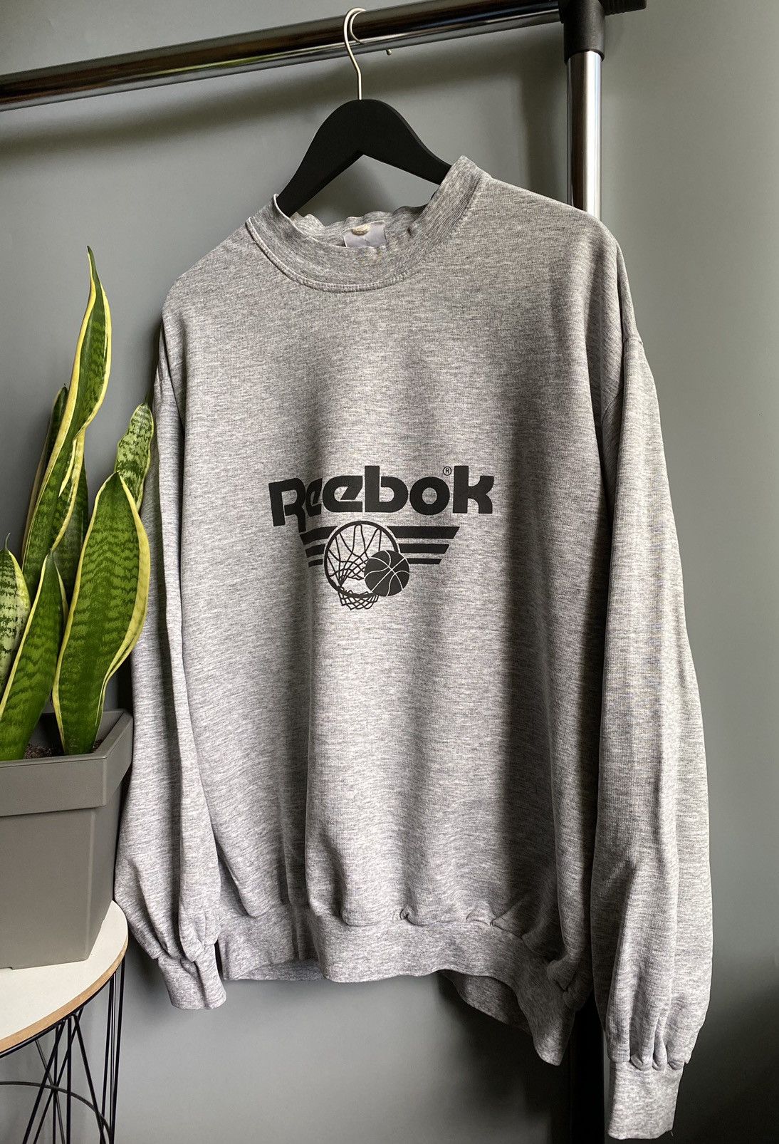 Reebok × Vintage Vintage 90s Reebok Basketball Sweatshirt Men’s Grey Oversize Size US XL / EU 56 / 4 - 2 Thumbnail