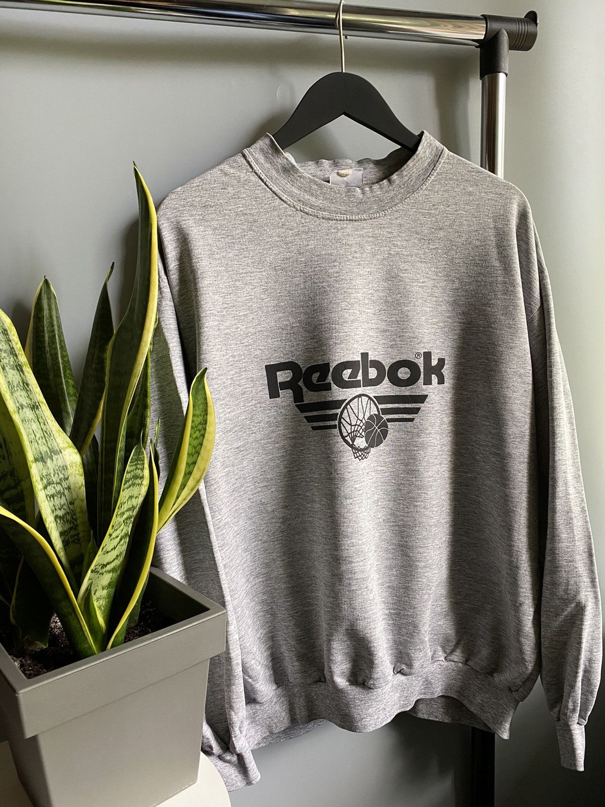 Reebok × Vintage Vintage 90s Reebok Basketball Sweatshirt Men’s Grey Oversize Size US XL / EU 56 / 4 - 3 Thumbnail