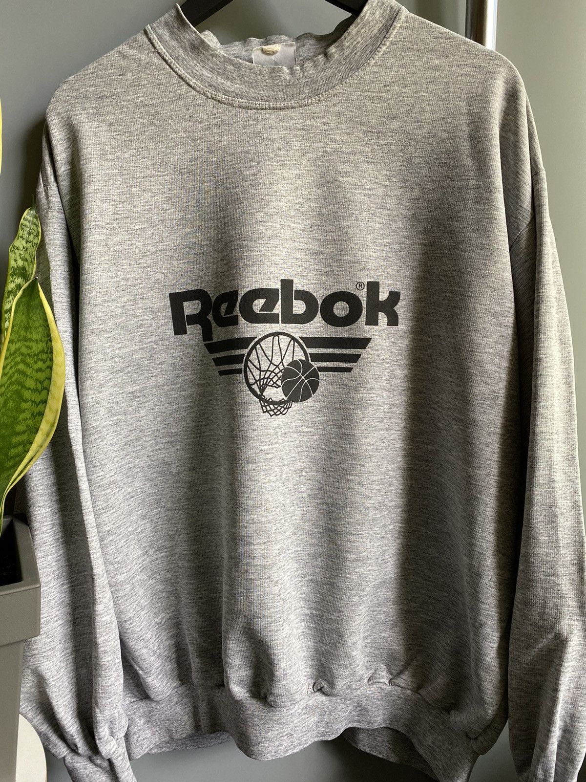 Reebok × Vintage Vintage 90s Reebok Basketball Sweatshirt Men’s Grey Oversize Size US XL / EU 56 / 4 - 5 Thumbnail