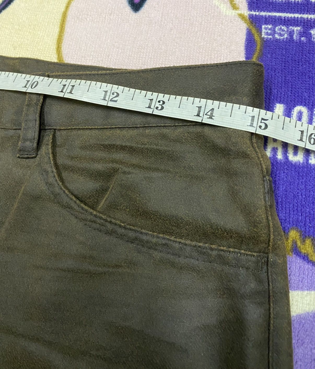 Japanese Brand MORGAN DE TOI HOMME Suede Leather Pants x Rare Size US 30 / EU 46 - 20 Thumbnail