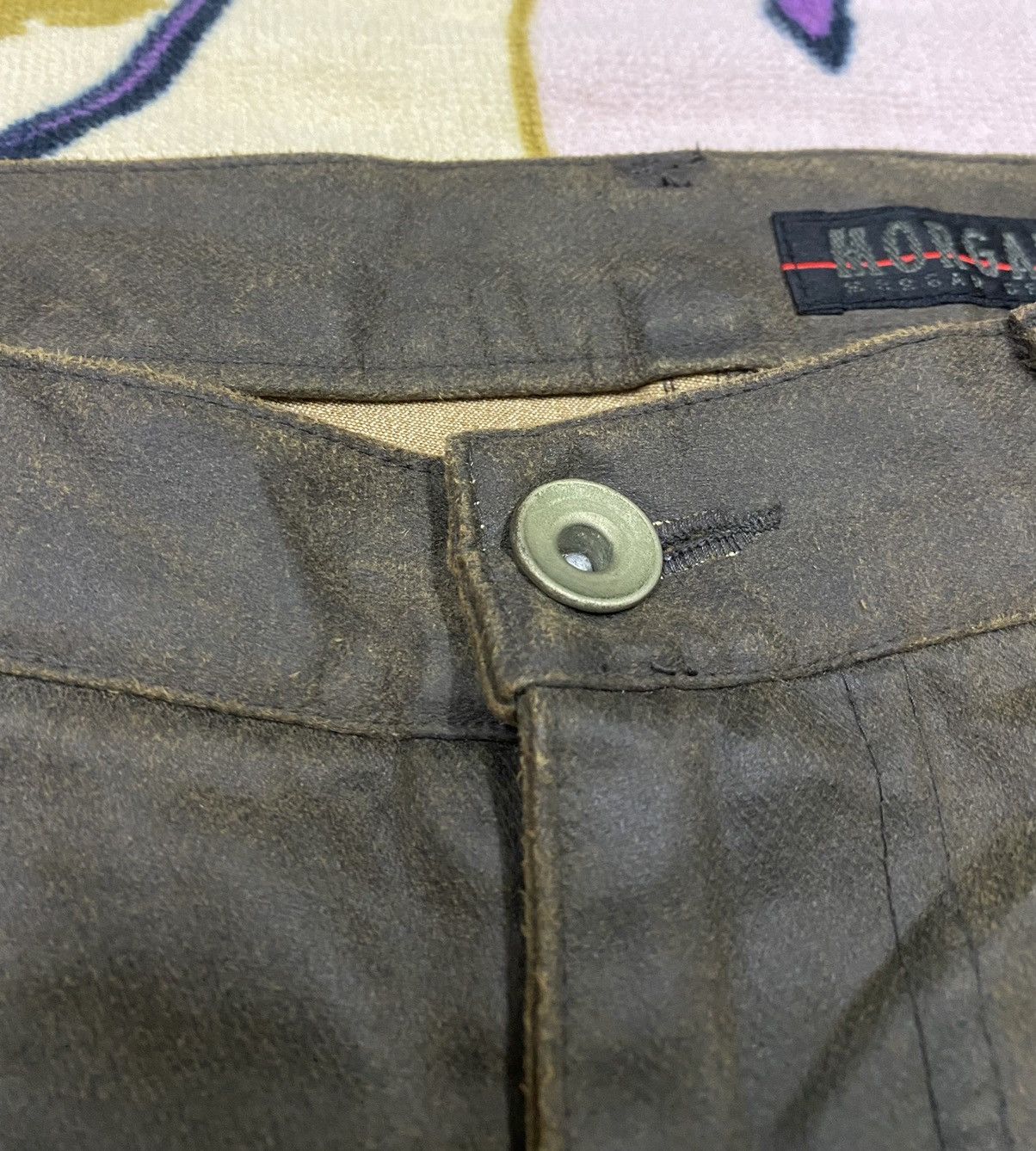 Japanese Brand MORGAN DE TOI HOMME Suede Leather Pants x Rare Size US 30 / EU 46 - 8 Thumbnail