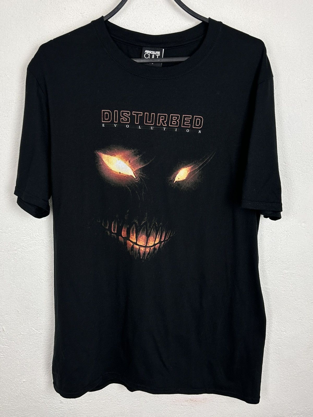 Disturbed Riveted Band Logo T-Shirt | Men's Mineral Wash Charcoal Grey Official Merch - View #8