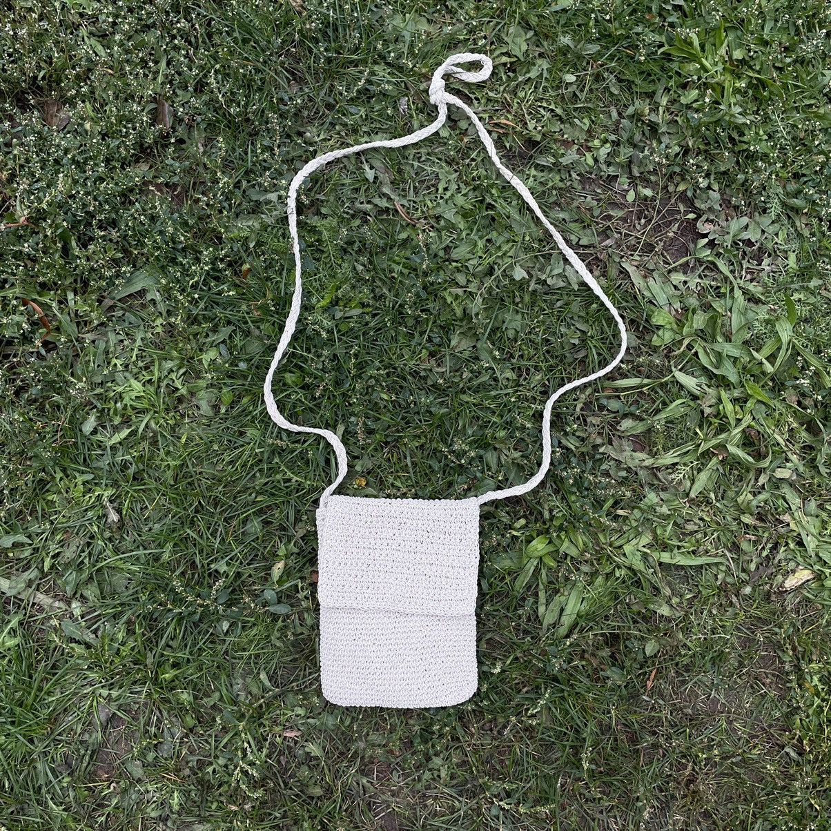 Vintage Vintage Y2K Knitted Crossbody Bag Cream Streetwear Drip OS Size ONE SIZE - 1 Thumbnail