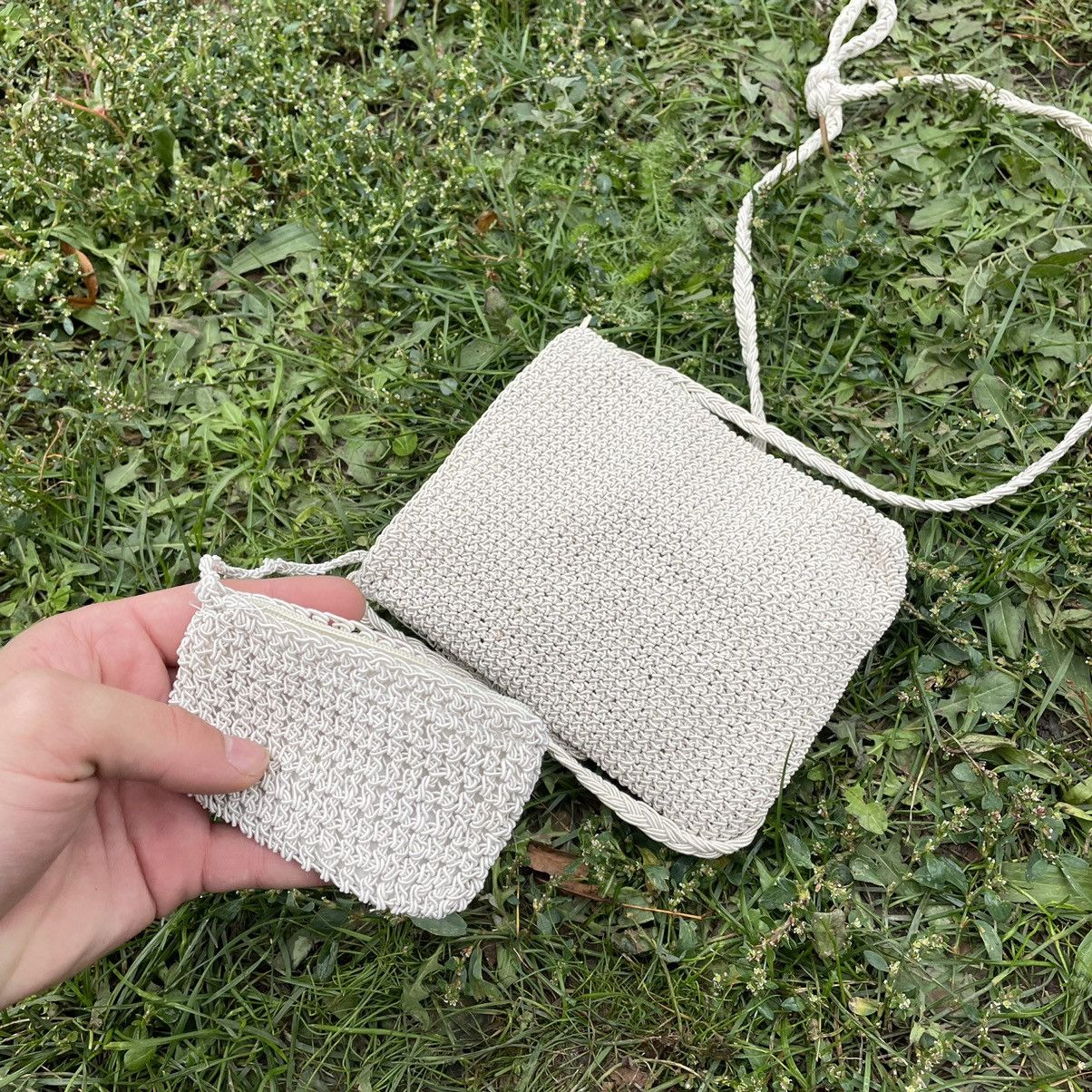 Vintage Vintage Y2K Knitted Crossbody Bag Cream Streetwear Drip OS Size ONE SIZE - 5 Thumbnail