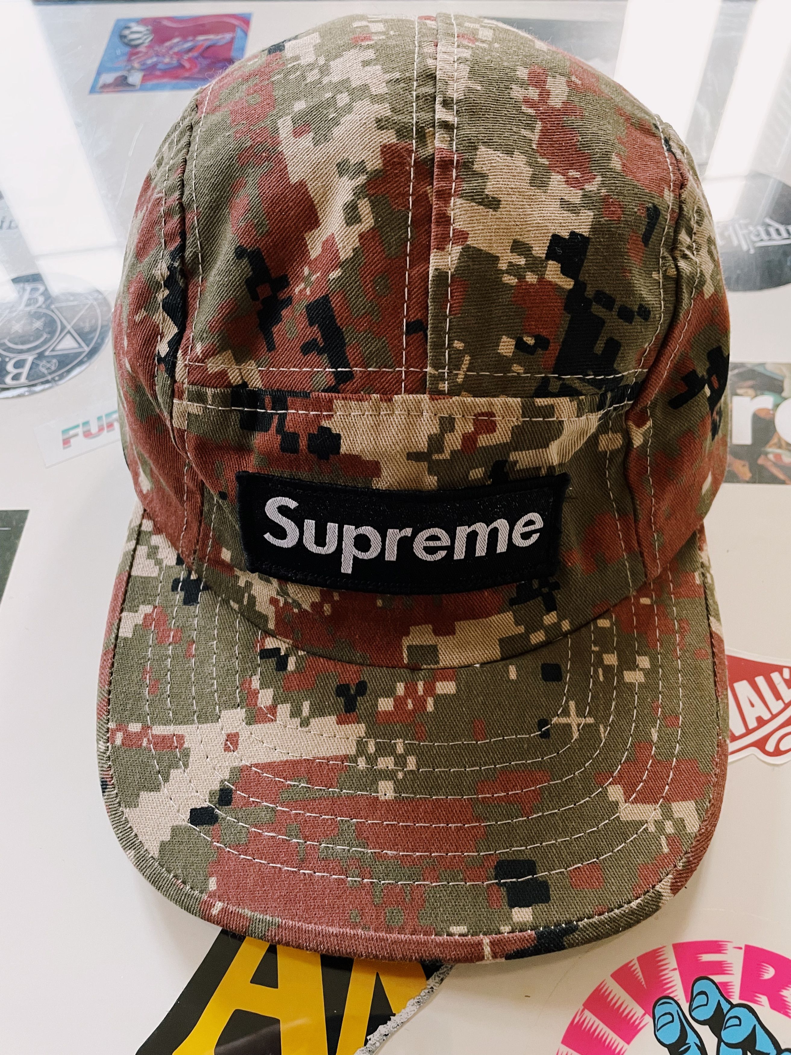 image of 2001 Supreme Digi Camo Camp Cap in Olive, Men's