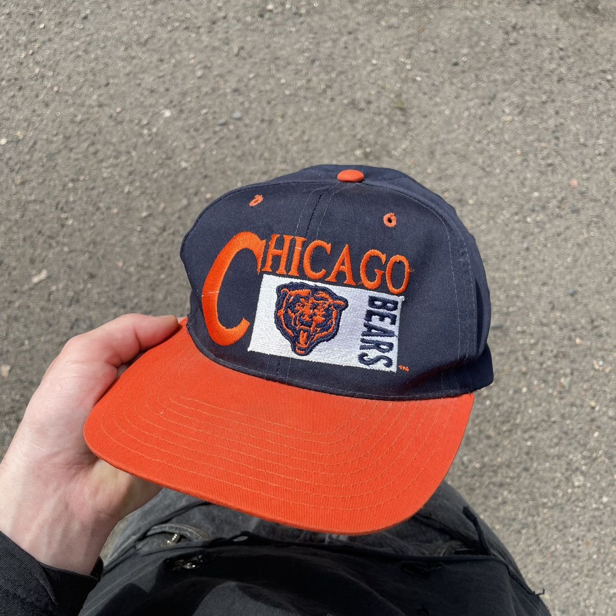 Vintage Vintage 90s Chicago Bears Logo Snapback Cap Navy Orange OS Size ONE SIZE - 2 Thumbnail