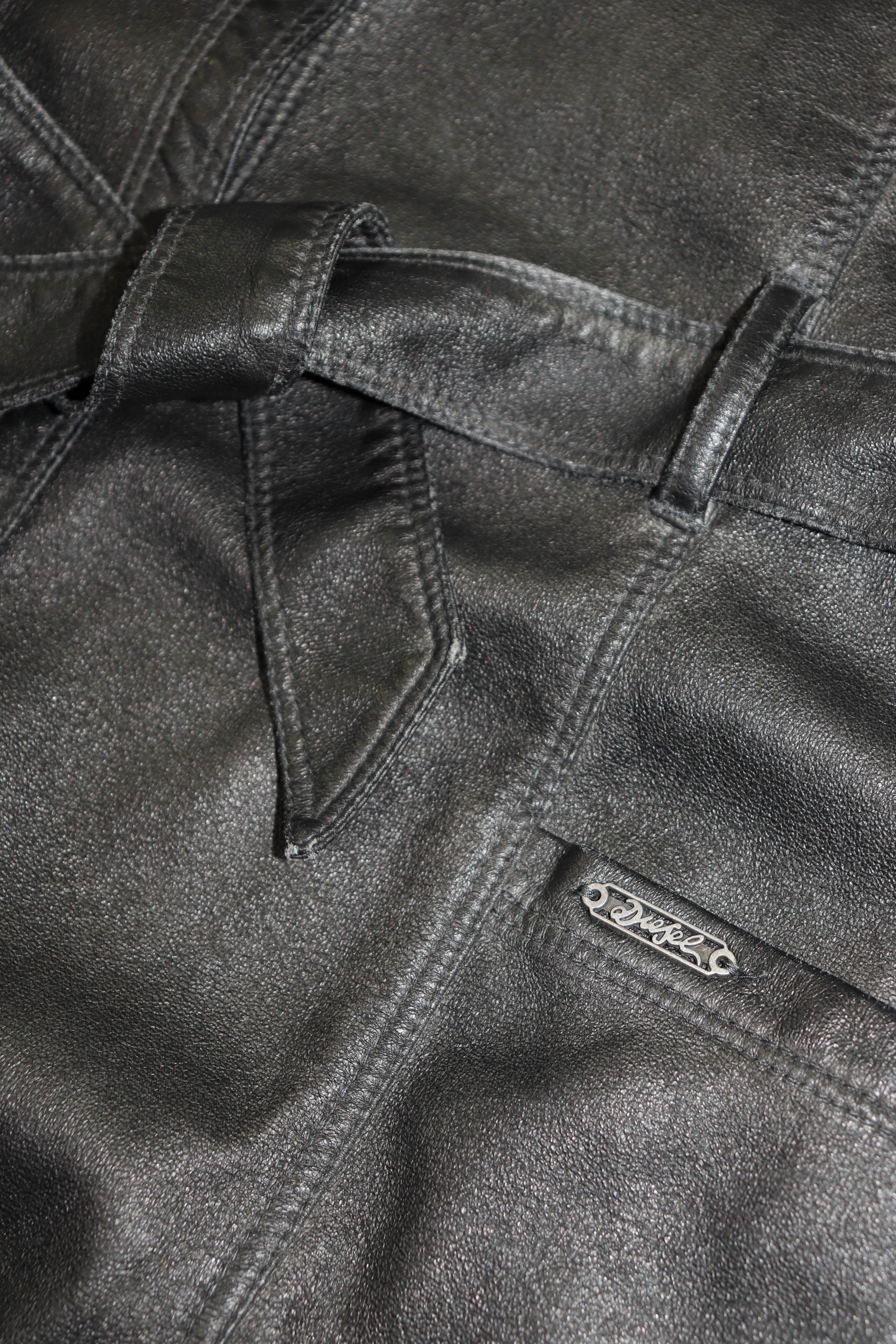 Diesel Diesel Dark Gray Faux Leather Women’s Belted Long Vest Size M / US 6-8 / IT 42-44 - 7 Thumbnail
