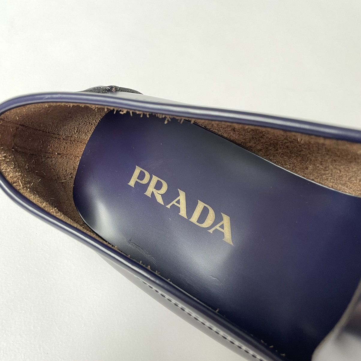 Prada Polished Purple Leather Loafers Size US 8 / EU 41 - 9 Thumbnail
