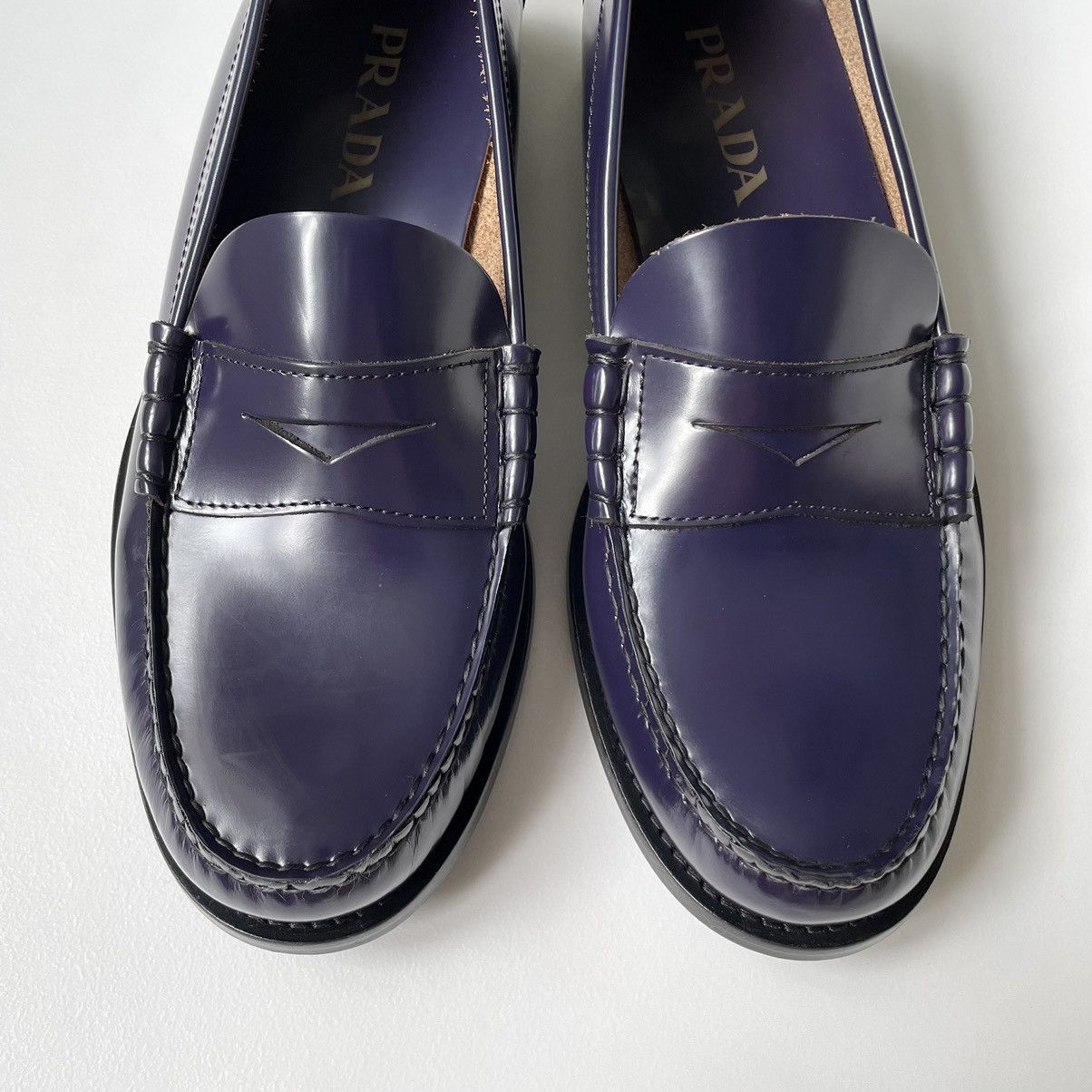 Prada Polished Purple Leather Loafers Size US 8 / EU 41 - 5 Thumbnail
