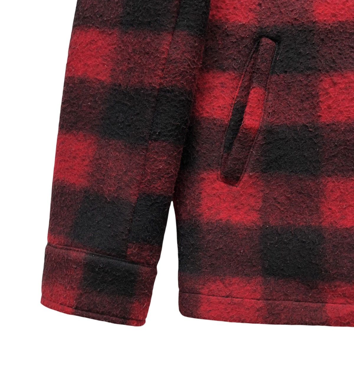 Zara Zara Men Outwear Red and Black Check Wooly and Fur Collar Size US M / EU 48-50 / 2 - 9 Thumbnail