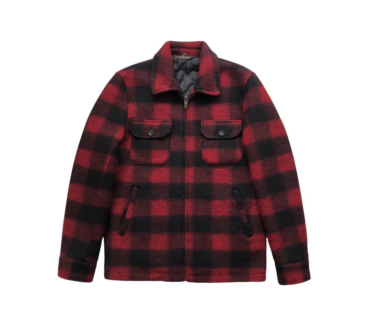Zara Zara Men Outwear Red and Black Check Wooly and Fur Collar Size US M / EU 48-50 / 2 - 5 Thumbnail