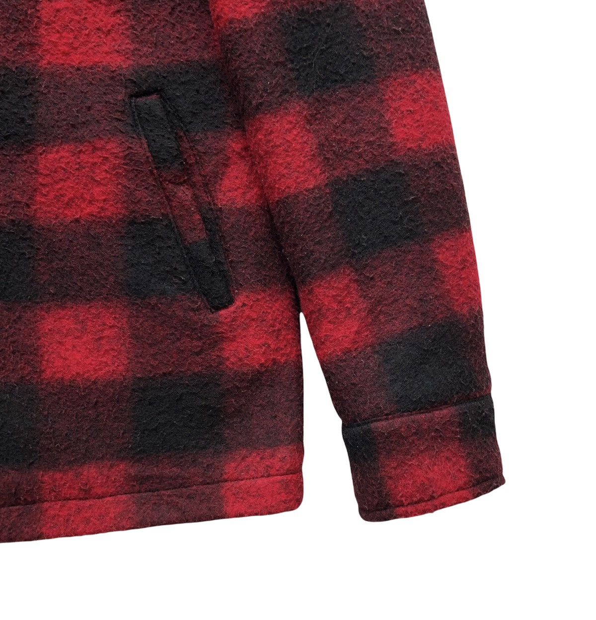 Zara Zara Men Outwear Red and Black Check Wooly and Fur Collar Size US M / EU 48-50 / 2 - 10 Thumbnail