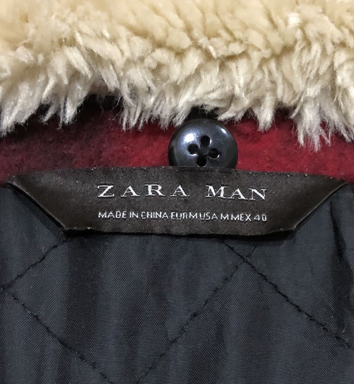 Zara Zara Men Outwear Red and Black Check Wooly and Fur Collar Size US M / EU 48-50 / 2 - 14 Thumbnail