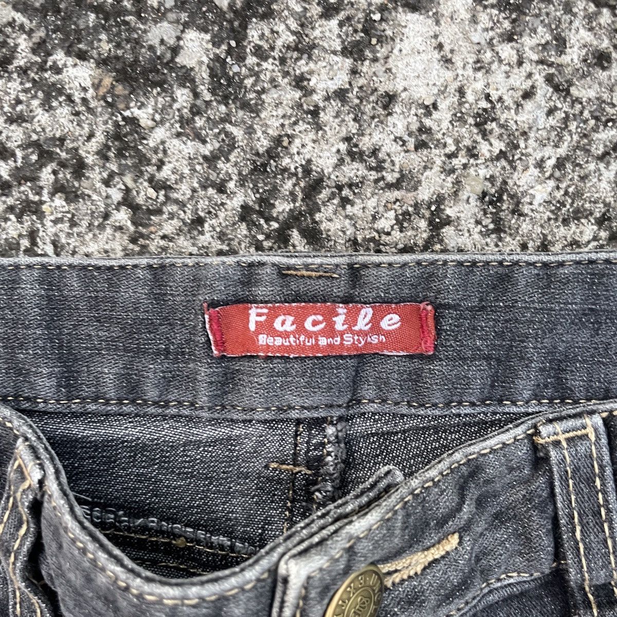 Japanese Brand Vintage Facile Bush Pants Flare Denim Jeans Size 28" / US 6 / IT 42 - 5 Thumbnail