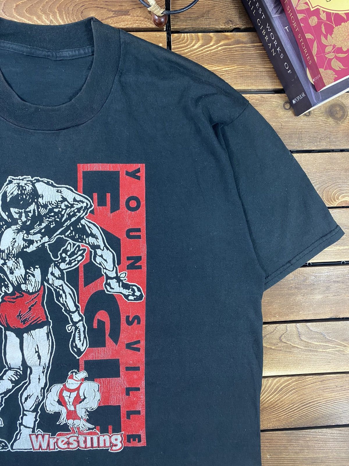 Vintage Vintage Wrestling YounSville Eagle 90s tee size L Size US L / EU 52-54 / 3 - 5 Thumbnail