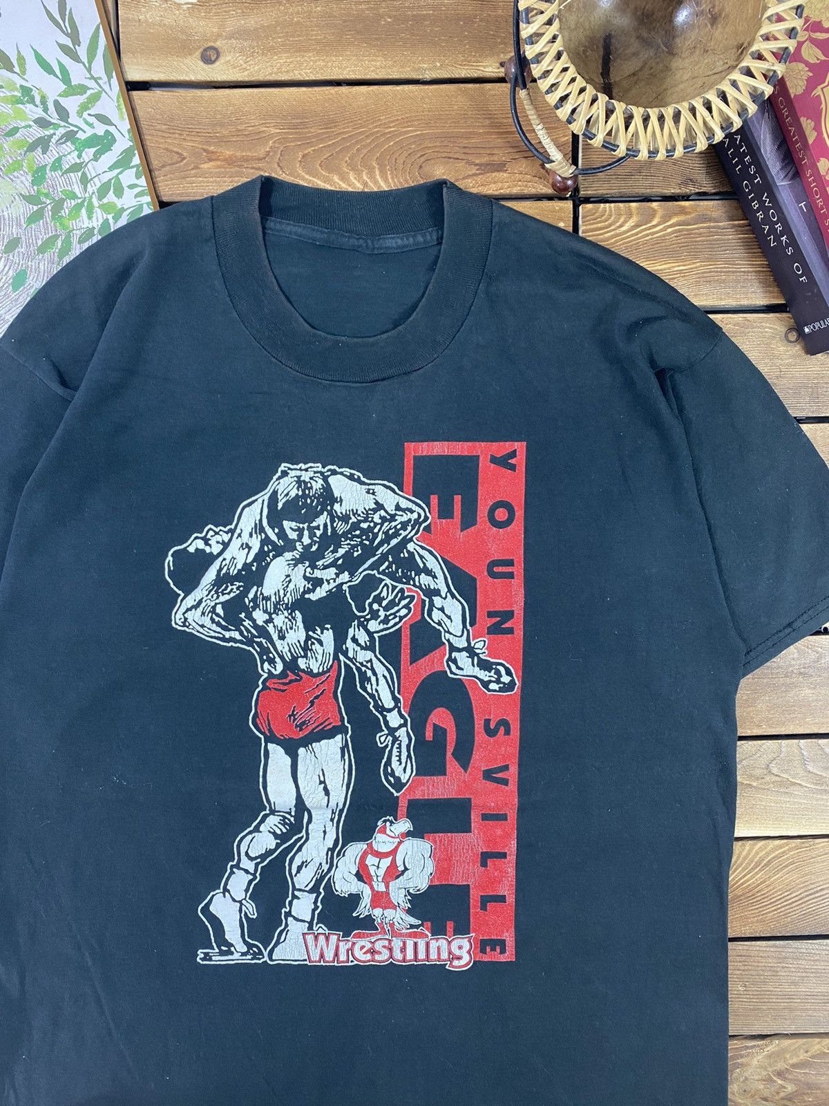 Vintage Vintage Wrestling YounSville Eagle 90s tee size L Size US L / EU 52-54 / 3 - 7 Thumbnail