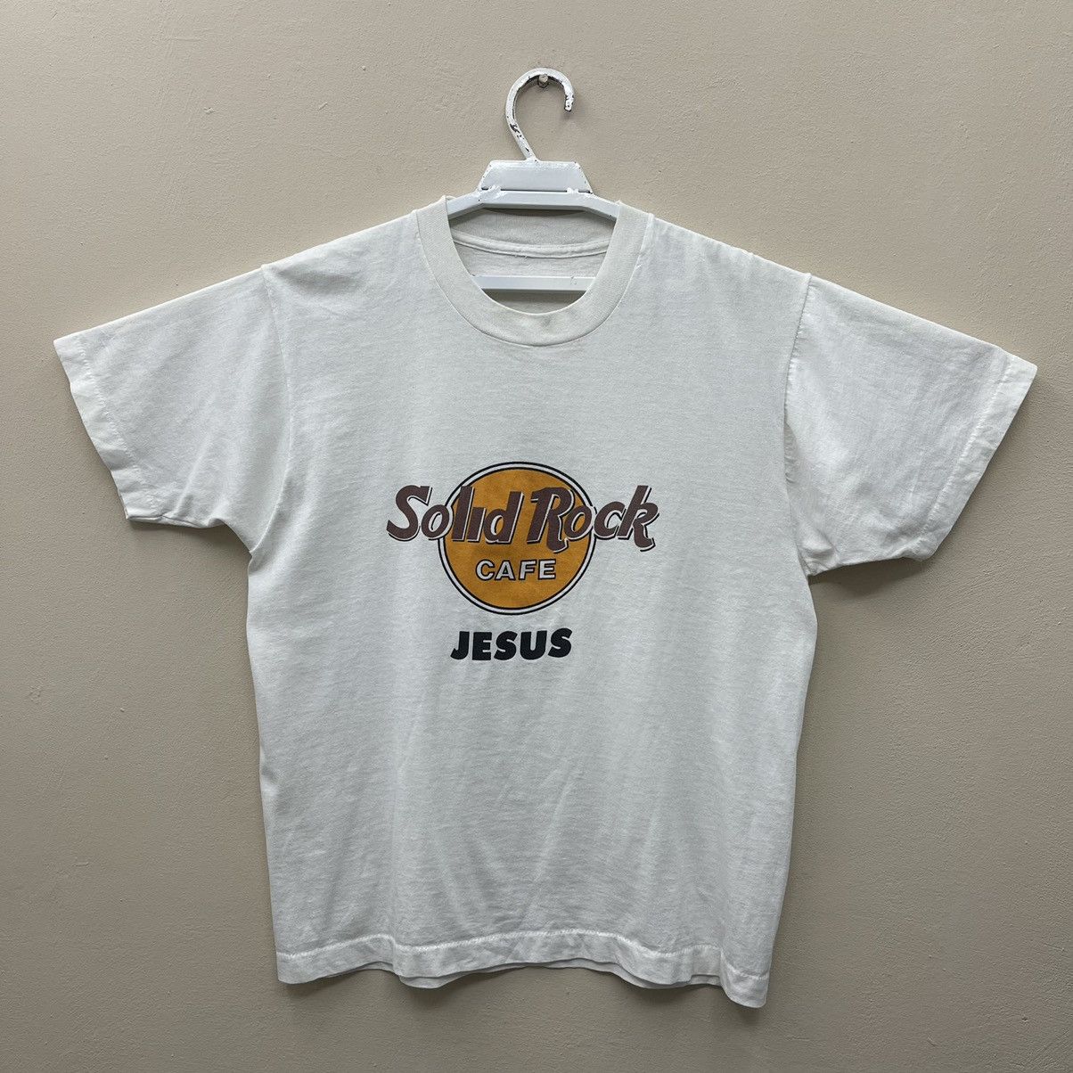 Hard Rock Cafe Vintage 90s Solid Rock Cafe Jesus T-Shirt Parody Size US M / EU 48-50 / 2 - 1 Thumbnail