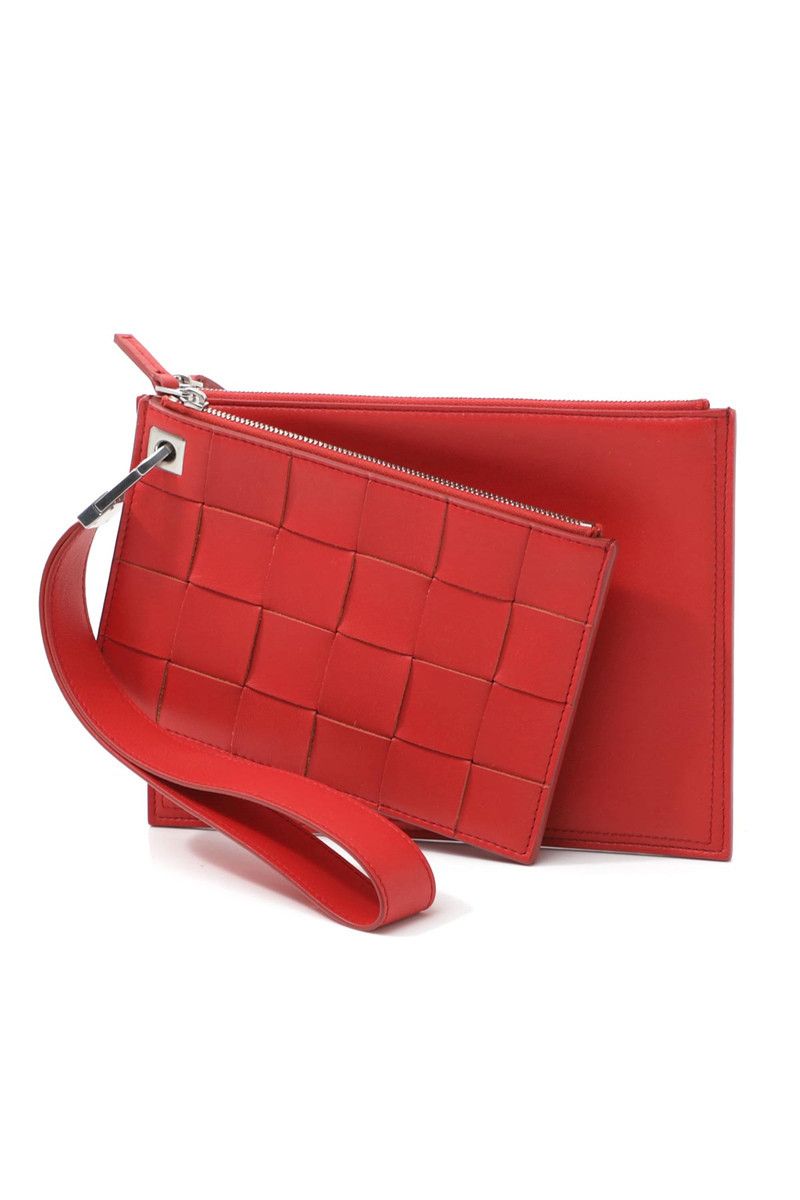 Bottega Veneta BOTTEGA VENETA red two piece intrecciato woven clutch bag Size ONE SIZE - 1 Thumbnail