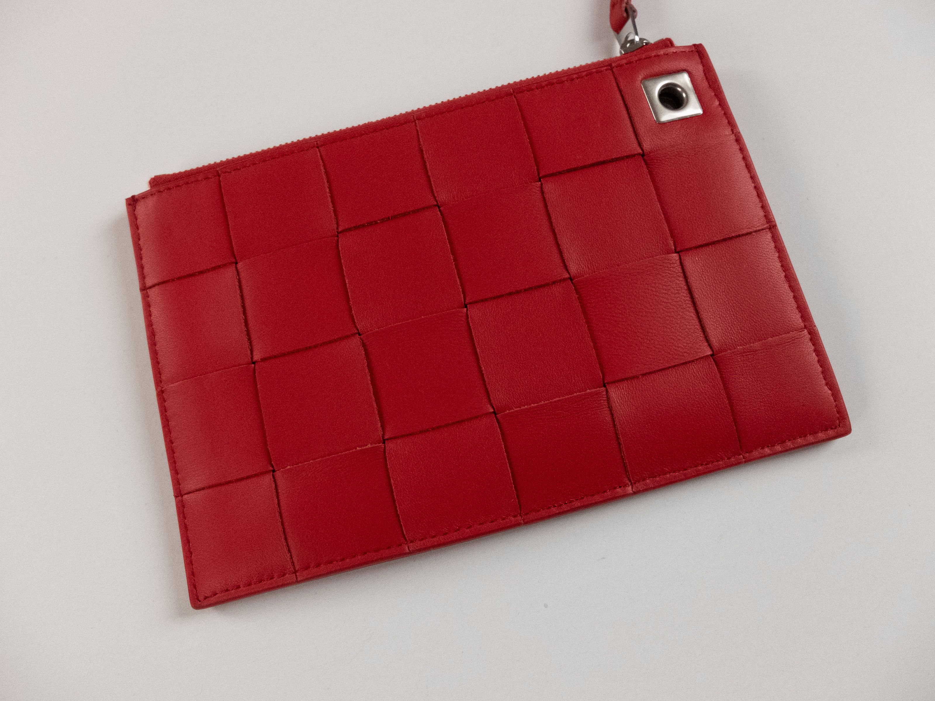 Bottega Veneta BOTTEGA VENETA red two piece intrecciato woven clutch bag Size ONE SIZE - 3 Thumbnail