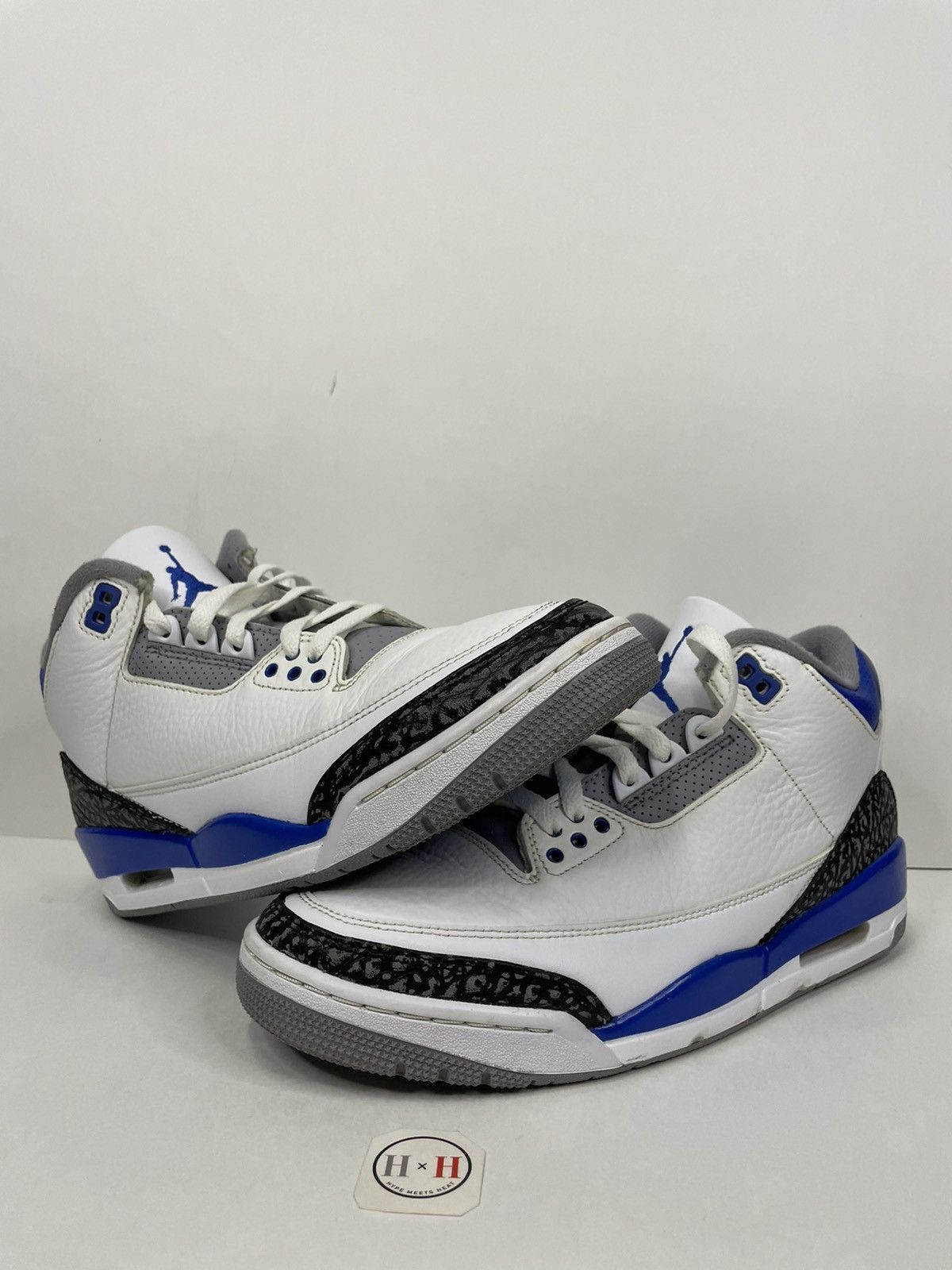 image of Air Jordan 3 Retro Racer Blue Shoes in White, Men's (Size 8)