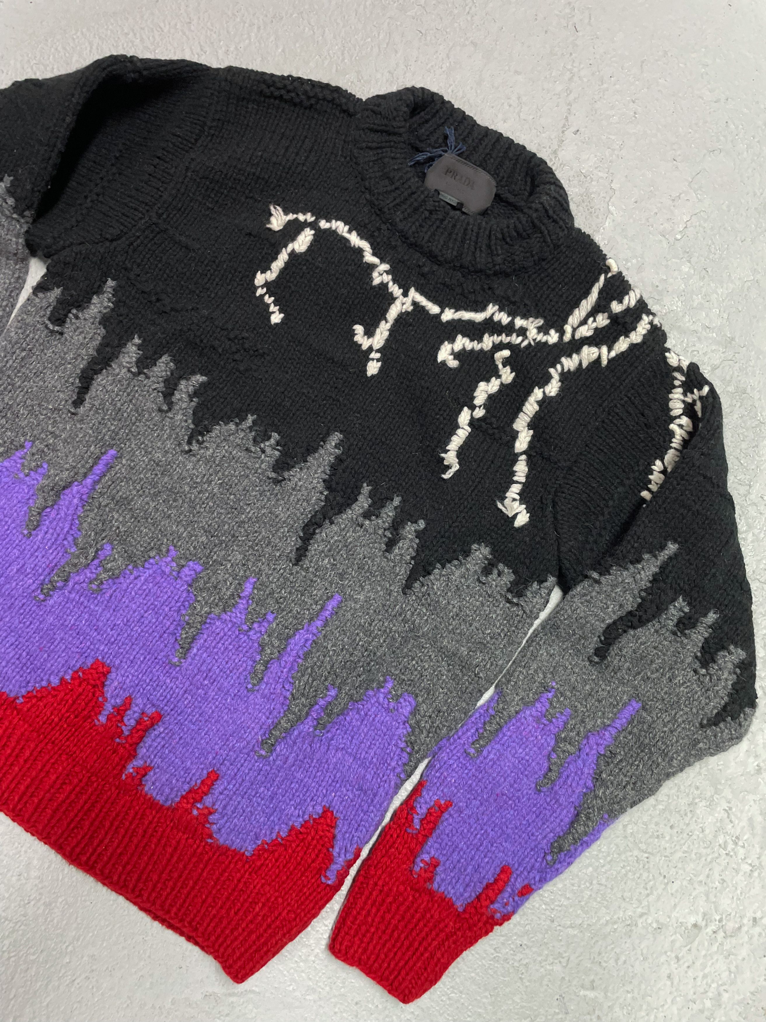 Prada 4200$ Handmade Multicolor Frankenstein Knit Size US L / EU 52-54 / 3 - 2 Thumbnail