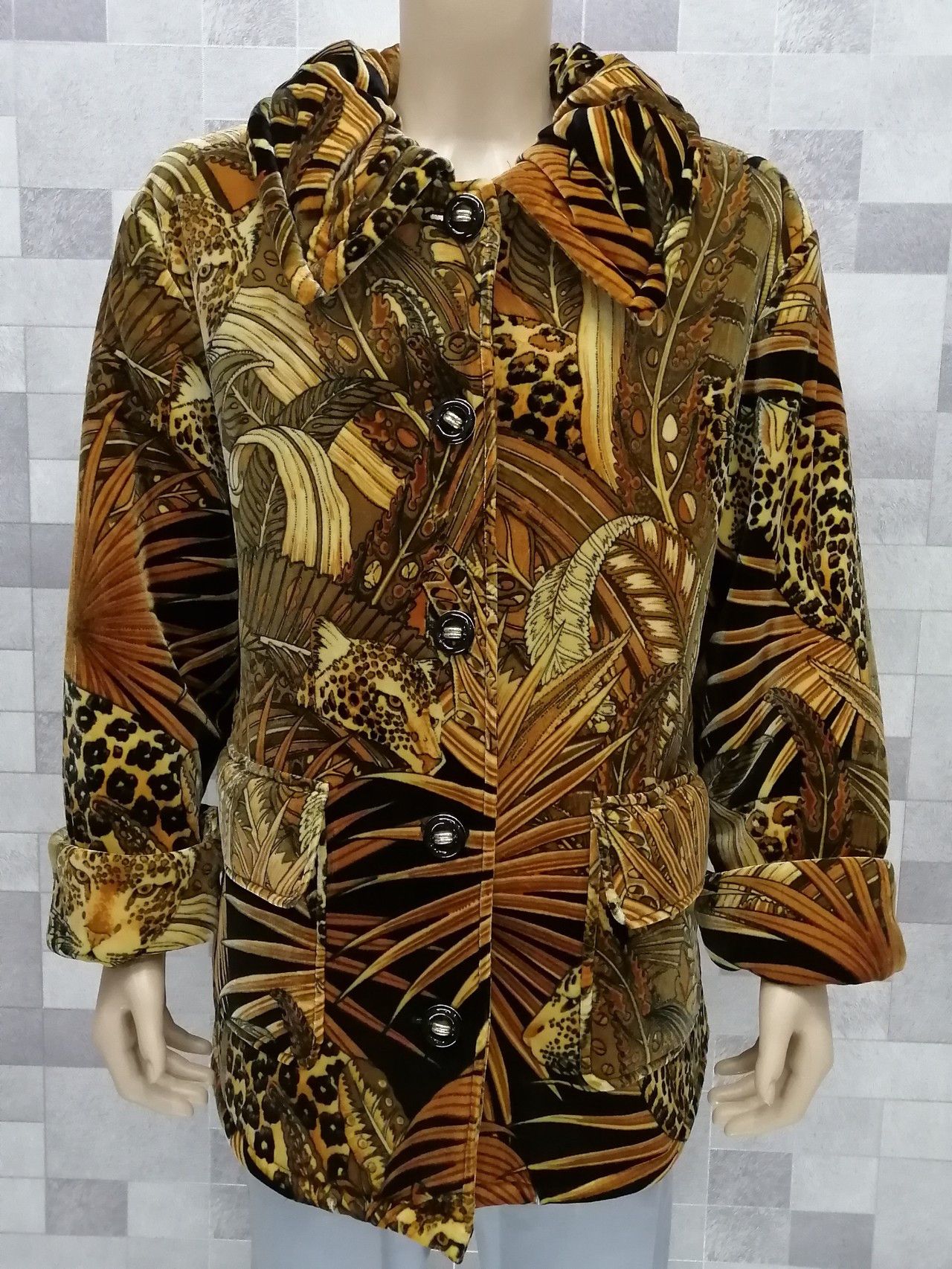 Japanese Brand ATELIER Full Print Leopard in Jungle Woman’s Winter Jacket Size US L / EU 52-54 / 3 - 2 Thumbnail