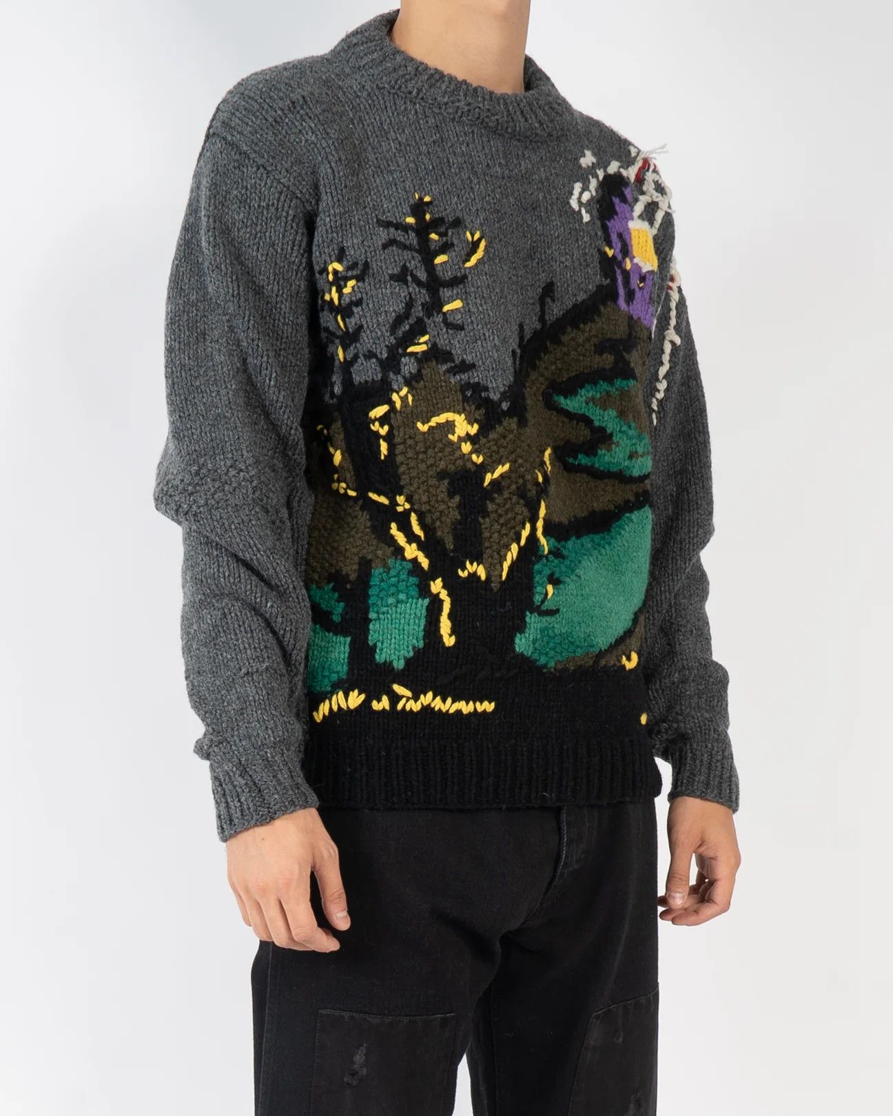 Prada 4200$ Handmade Green Multicolor Frankenstein Knit Size US L / EU 52-54 / 3 - 2 Thumbnail