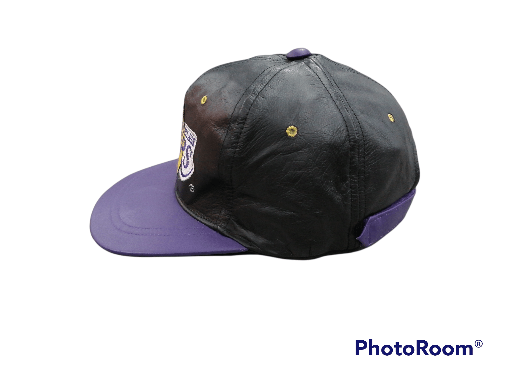NBA × Vintage Very Rare 🔥Vintage L.A Lakers Leather Strap Cap Size ONE SIZE - 3 Thumbnail