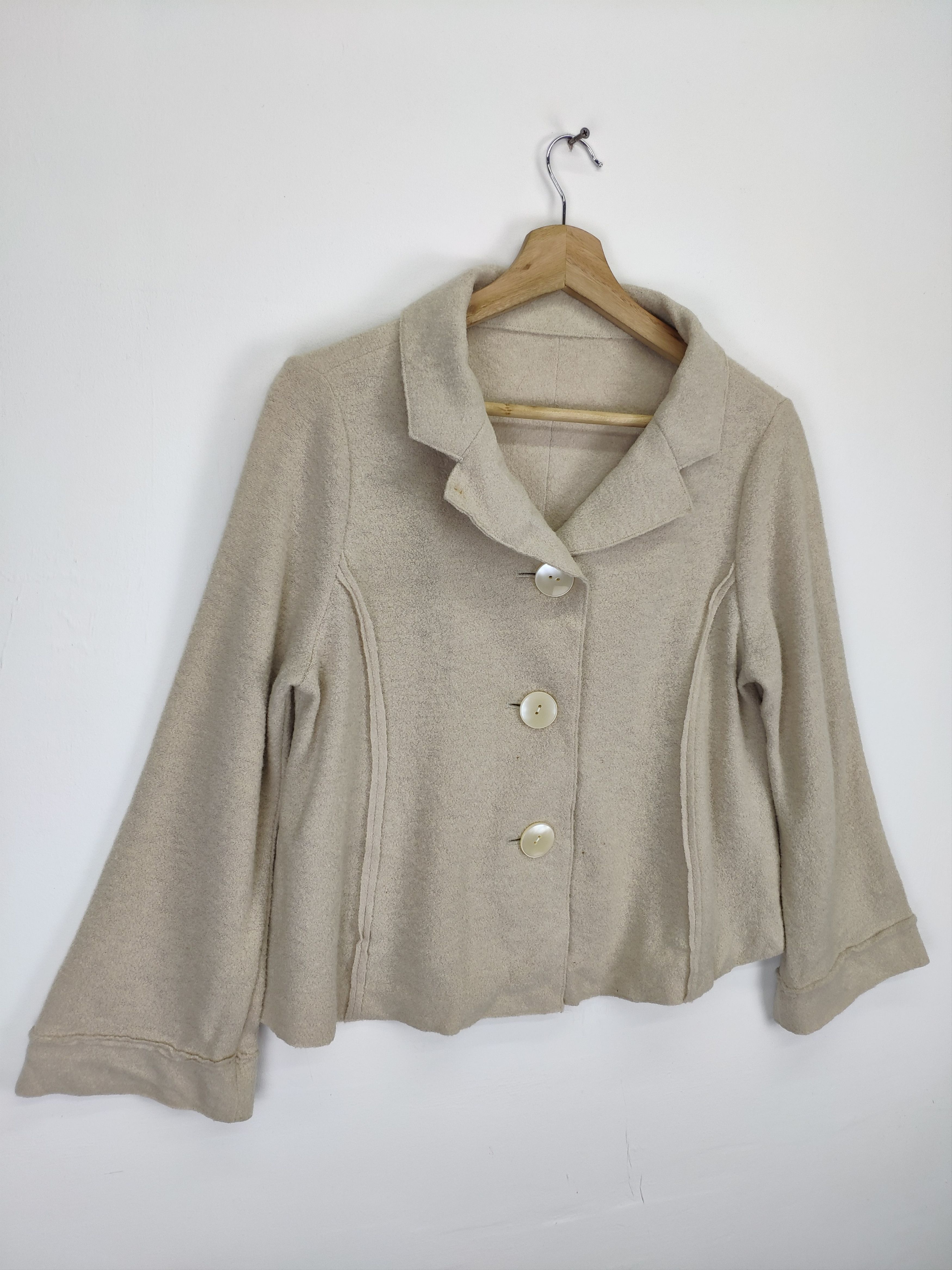 Designer × Japanese Brand Vintage Wool Cardigan Tweed Jacket by Premura Size M / US 6-8 / IT 42-44 - 3 Thumbnail