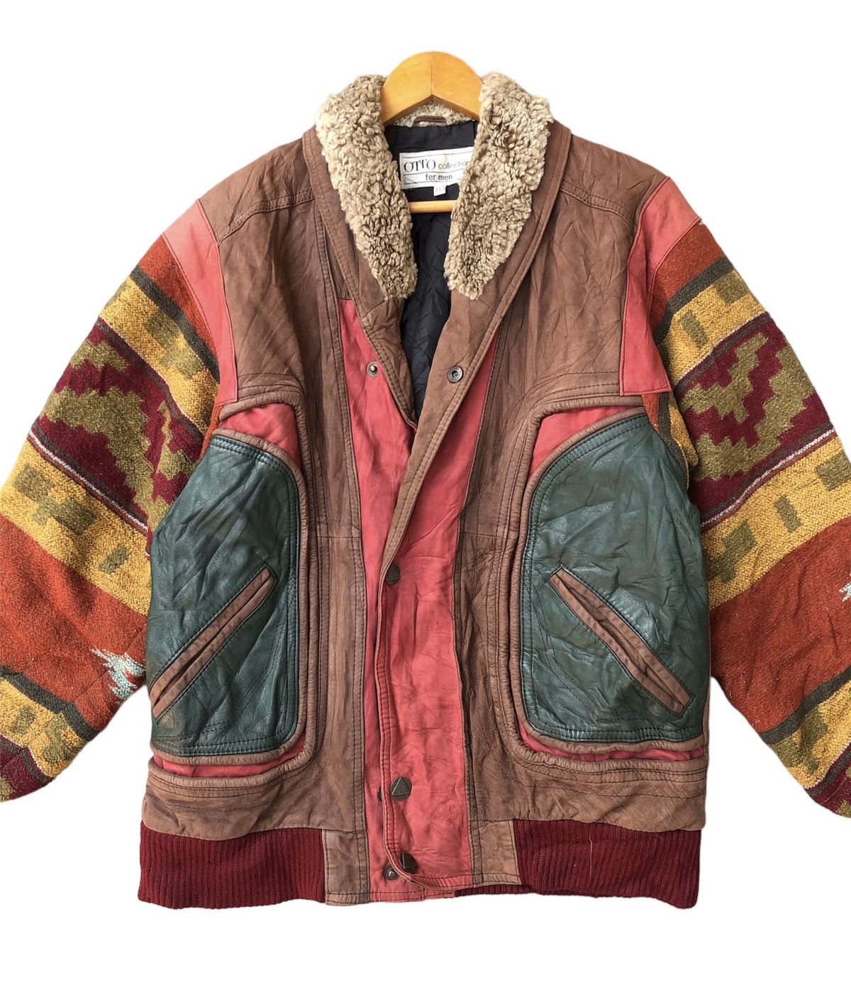 Leather Vintage Otto Collection Mixed Navajo Leather Jacket Size US L / EU 52-54 / 3 - 2 Thumbnail