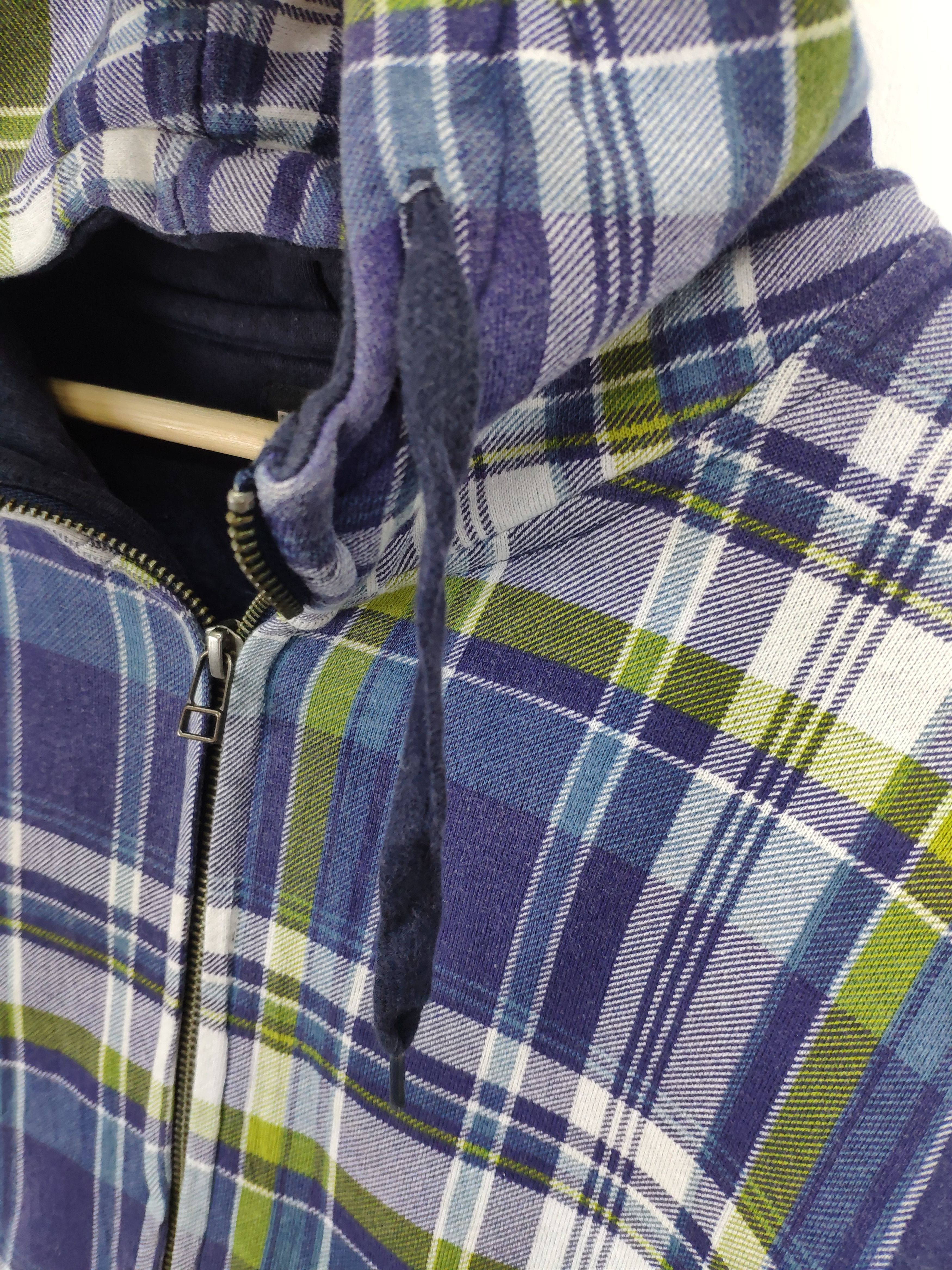 Japanese Brand × Vintage Vintage Tartan Hooded Jacket Zip Up Size US M / EU 48-50 / 2 - 7 Thumbnail