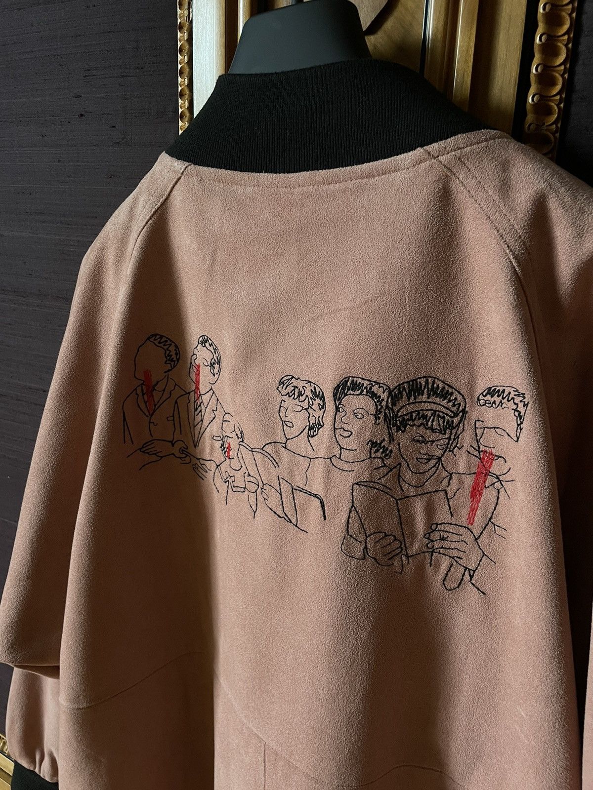 Pre-owned Enfants Riches Deprimes Nose Bleed Suede Bomber In Pink