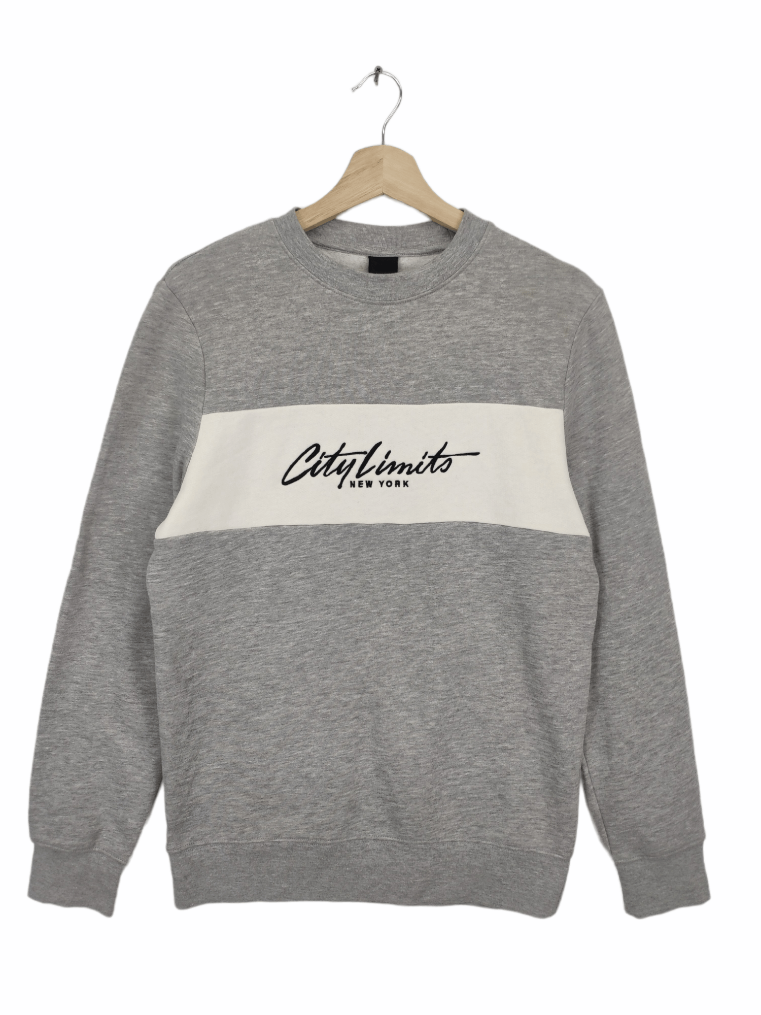 image of Offer H&M Sweatshirt Crewneck City Limits New York, Men's (Size Small)