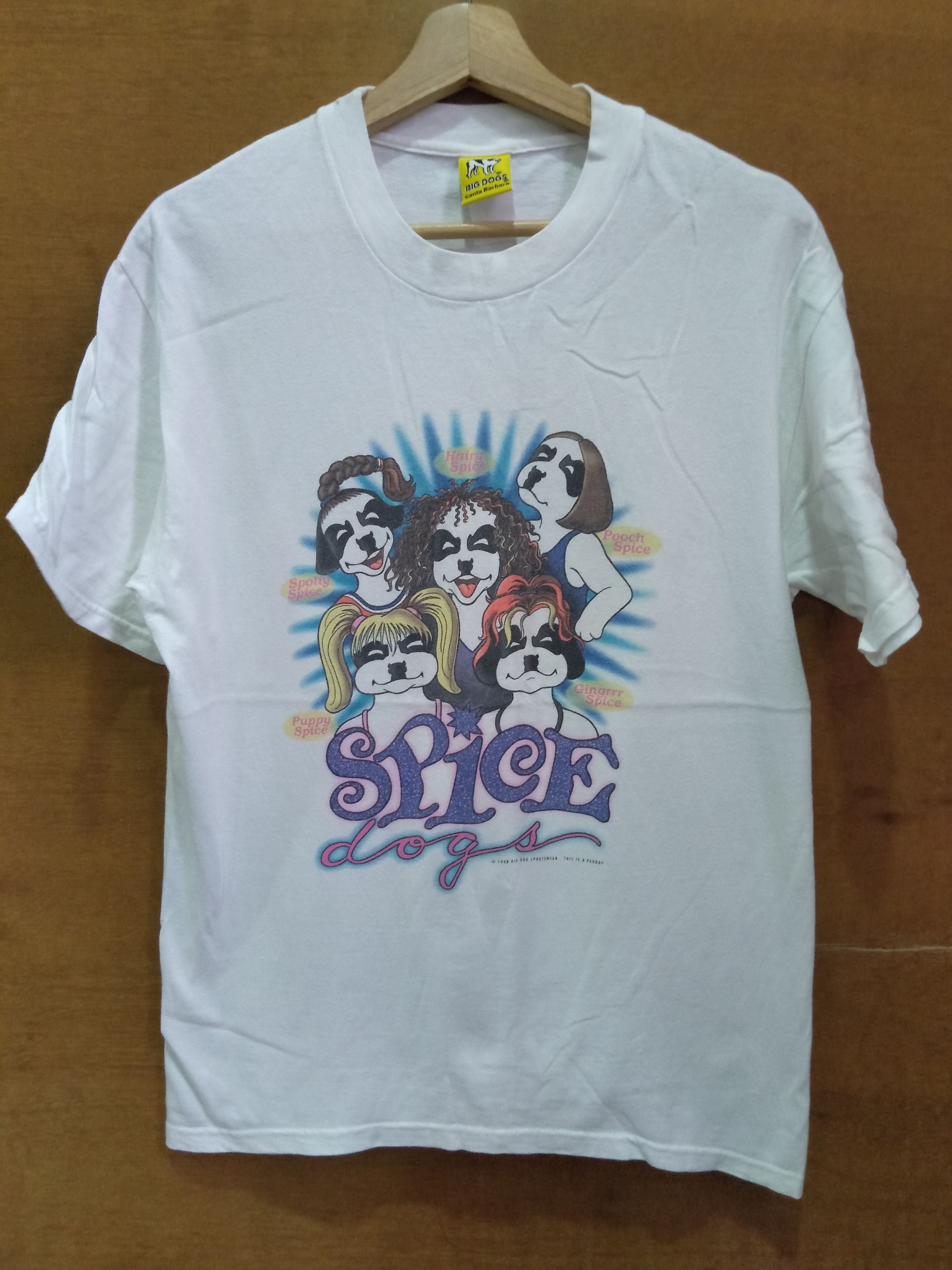 image of Band Tees x Vintage Spice Dogs Spice Girl Parody Vd3 in White, Men's (Size Medium)